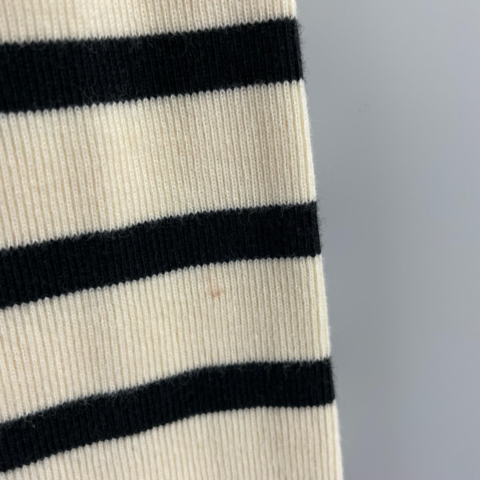 長袖Tシャツ プラスバックロゴボーダークルーネック(L) L ベージュ