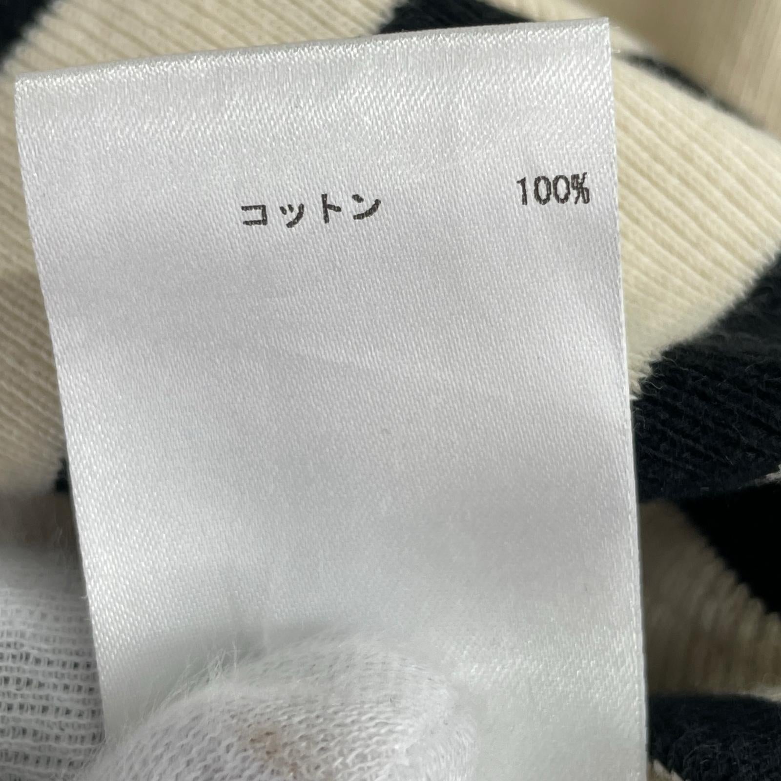 長袖Tシャツ プラスバックロゴボーダークルーネック(L) L ベージュ
