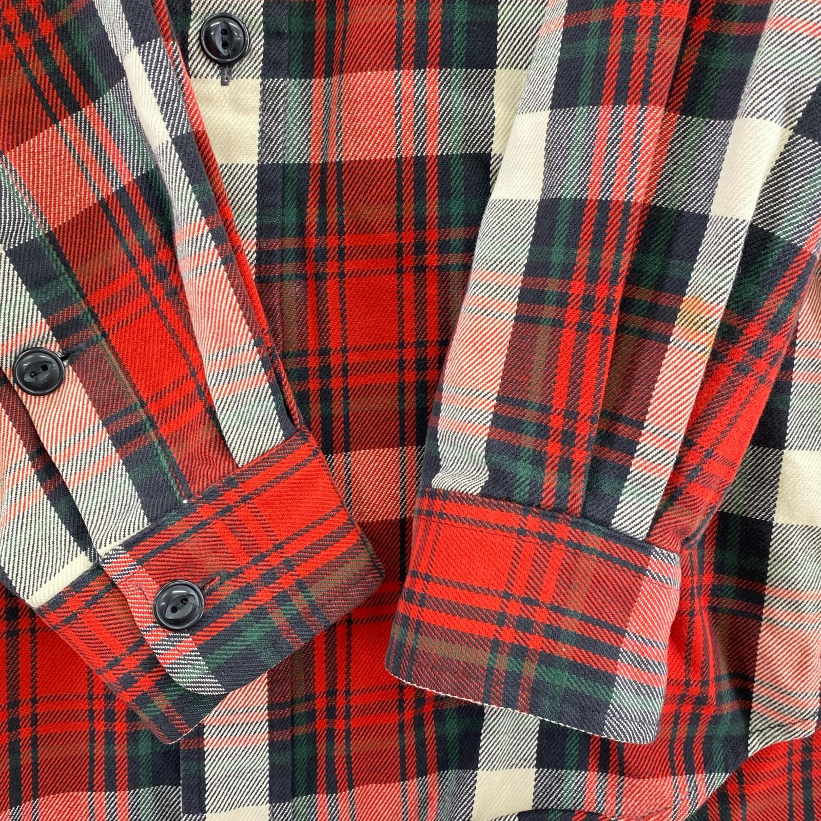 長袖シャツ WHITFIELD ヘビーネルシャツ M M レッド
