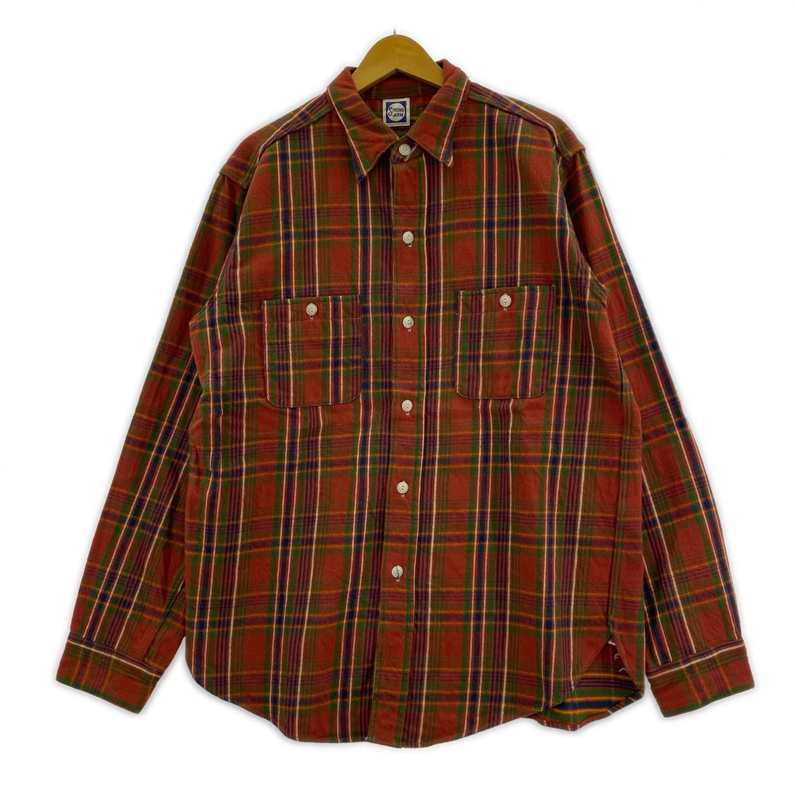 長袖シャツ STRONG-ARM L/S チェックネルシャツ RED 42 レッド
