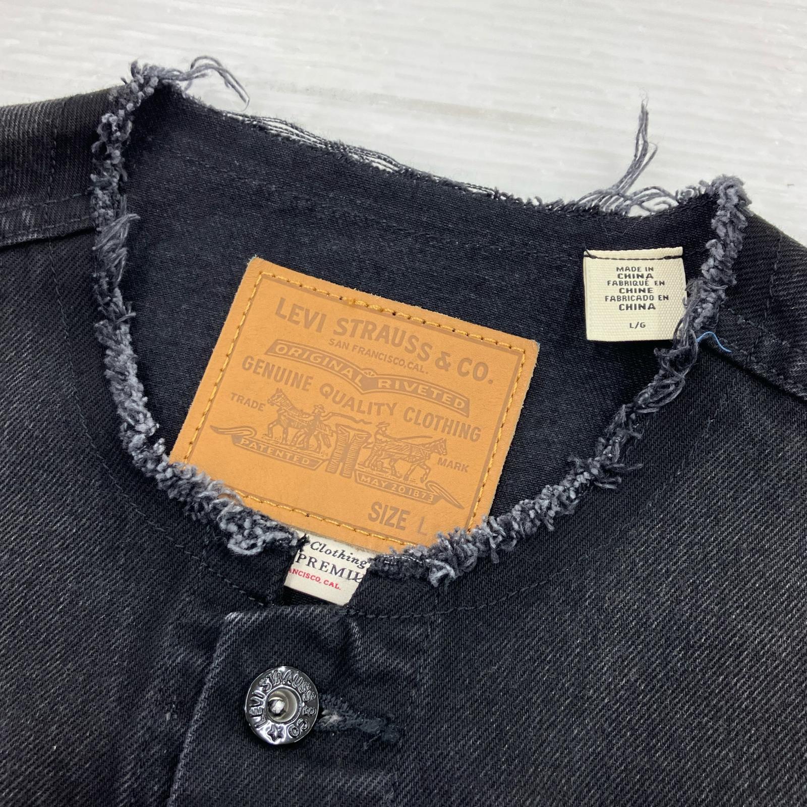 デニムジャケット ×EDIFICE Type 1 Trucker Jacket 黒 L L ブラック