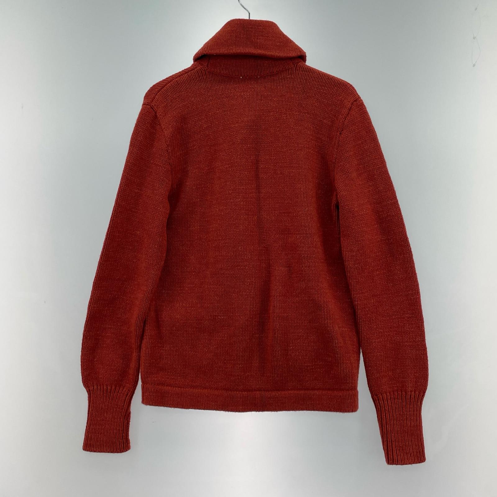 カーディガン ショールカラー コットン オレンジ M S オレンジ