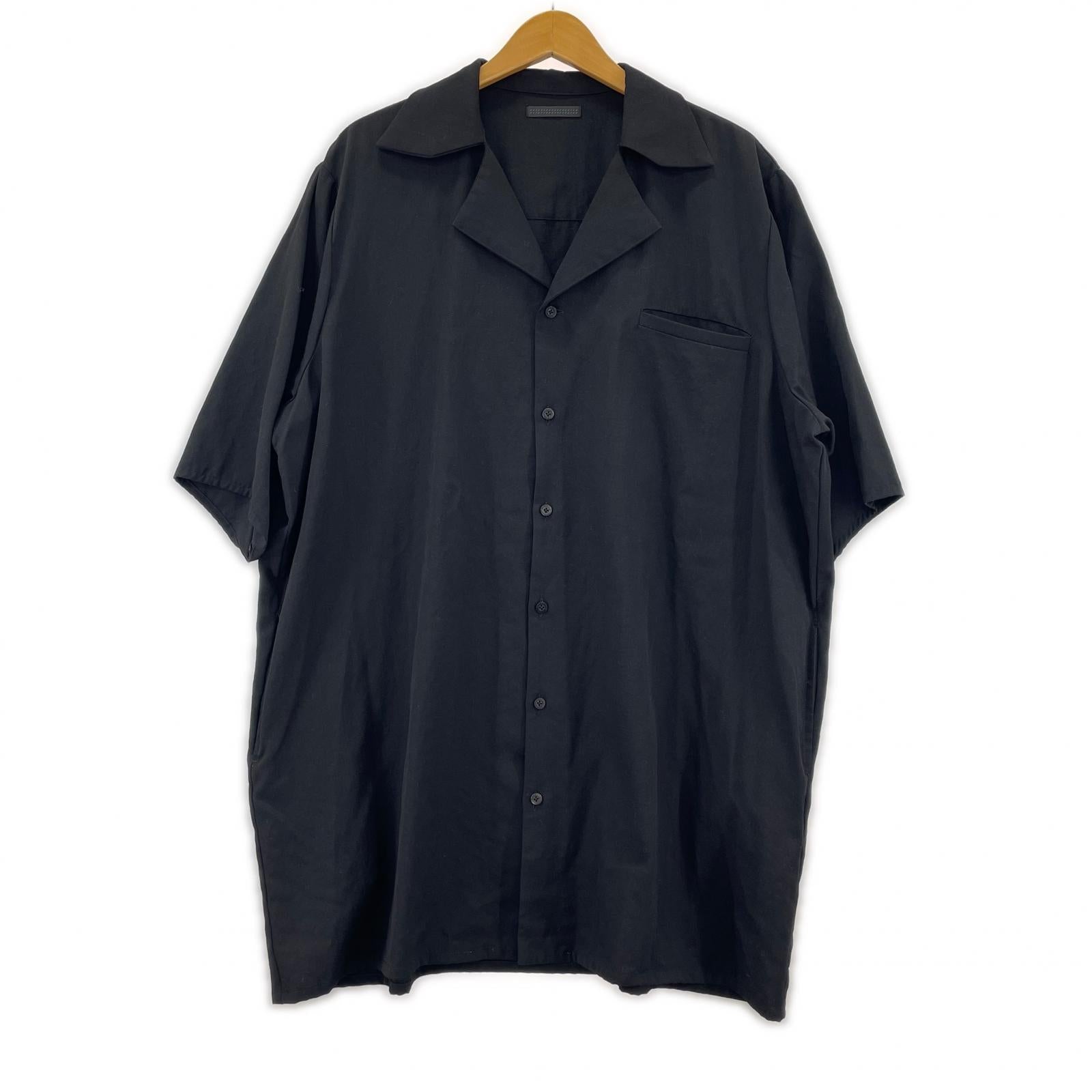 半袖シャツ BISHOOL オープンカラーシャツ 黒 ブラック