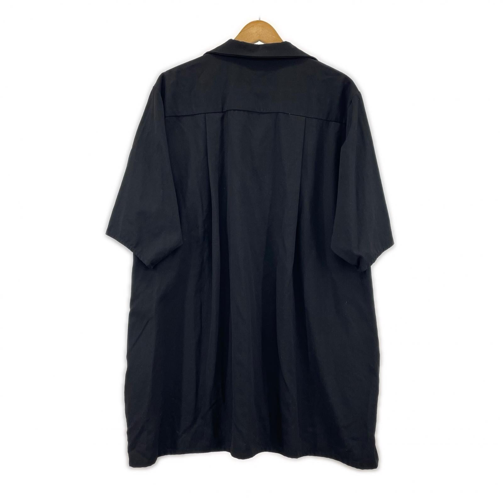 半袖シャツ BISHOOL オープンカラーシャツ 黒 ブラック