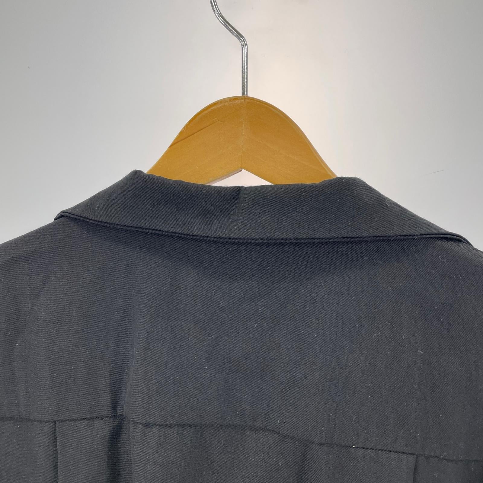 半袖シャツ BISHOOL オープンカラーシャツ 黒 ブラック