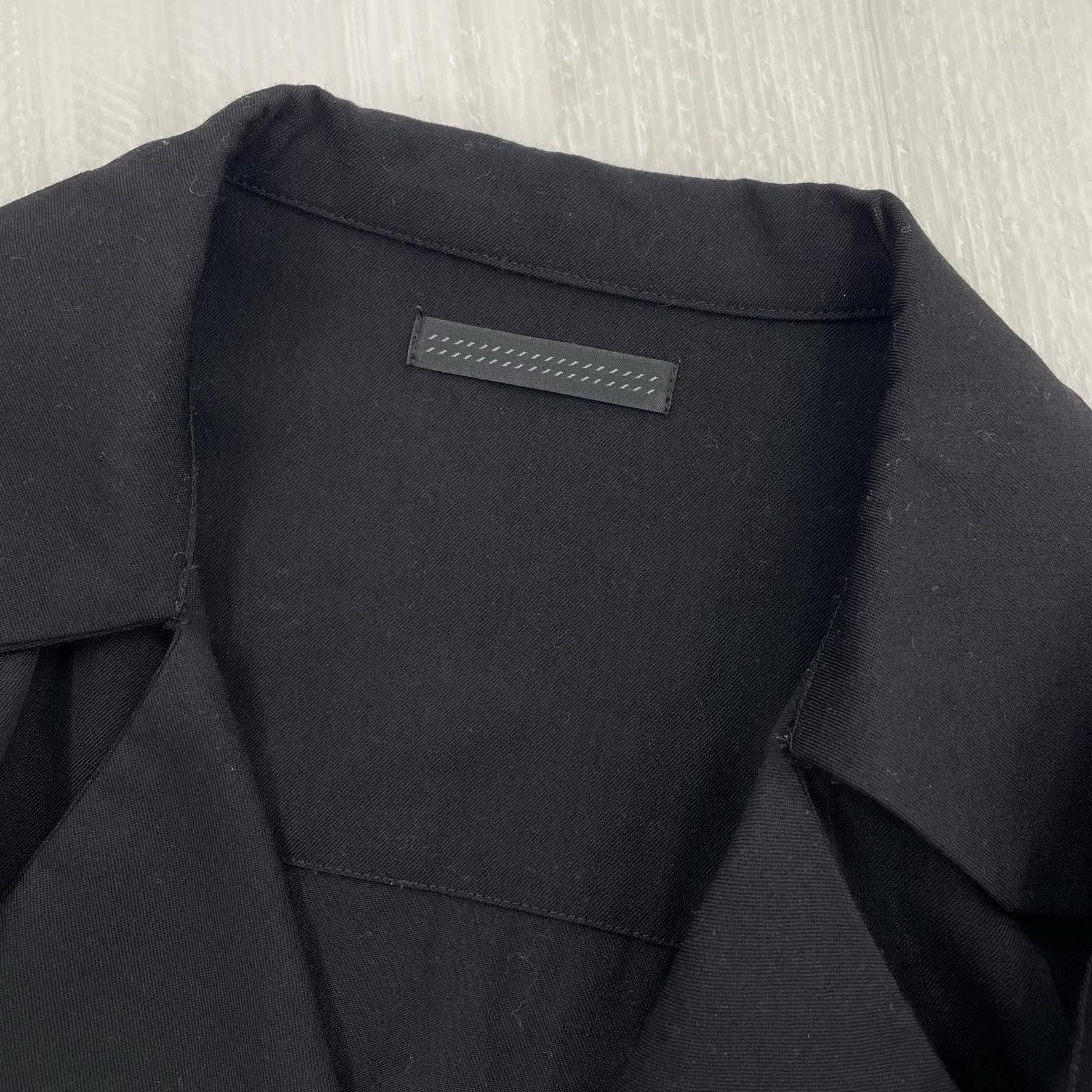 半袖シャツ BISHOOL オープンカラーシャツ 黒 ブラック
