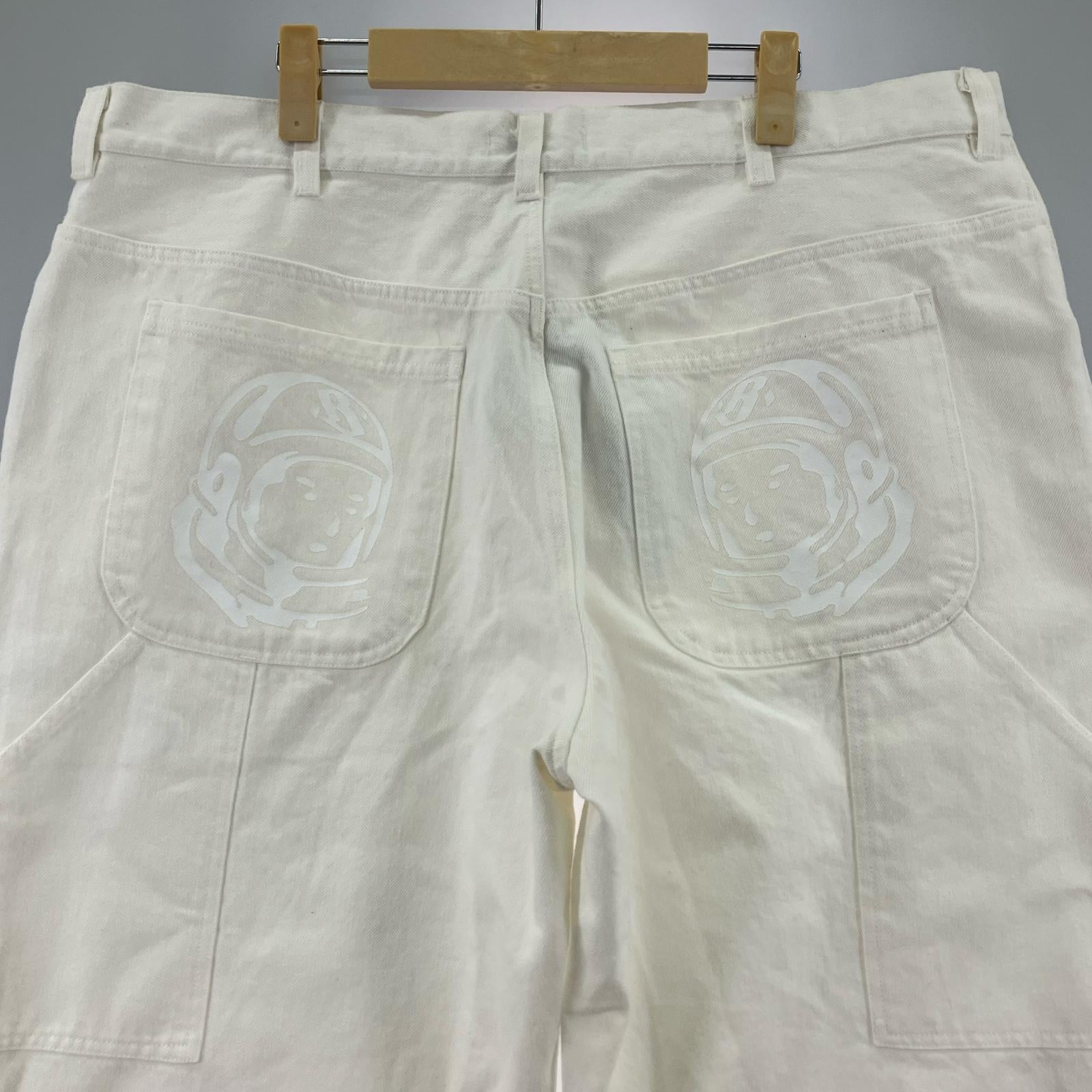デニムパンツ ICECREAM Tapered Baggy Denim Pants Running Dog ICEJP243P007 白 (XL) ホワイト
