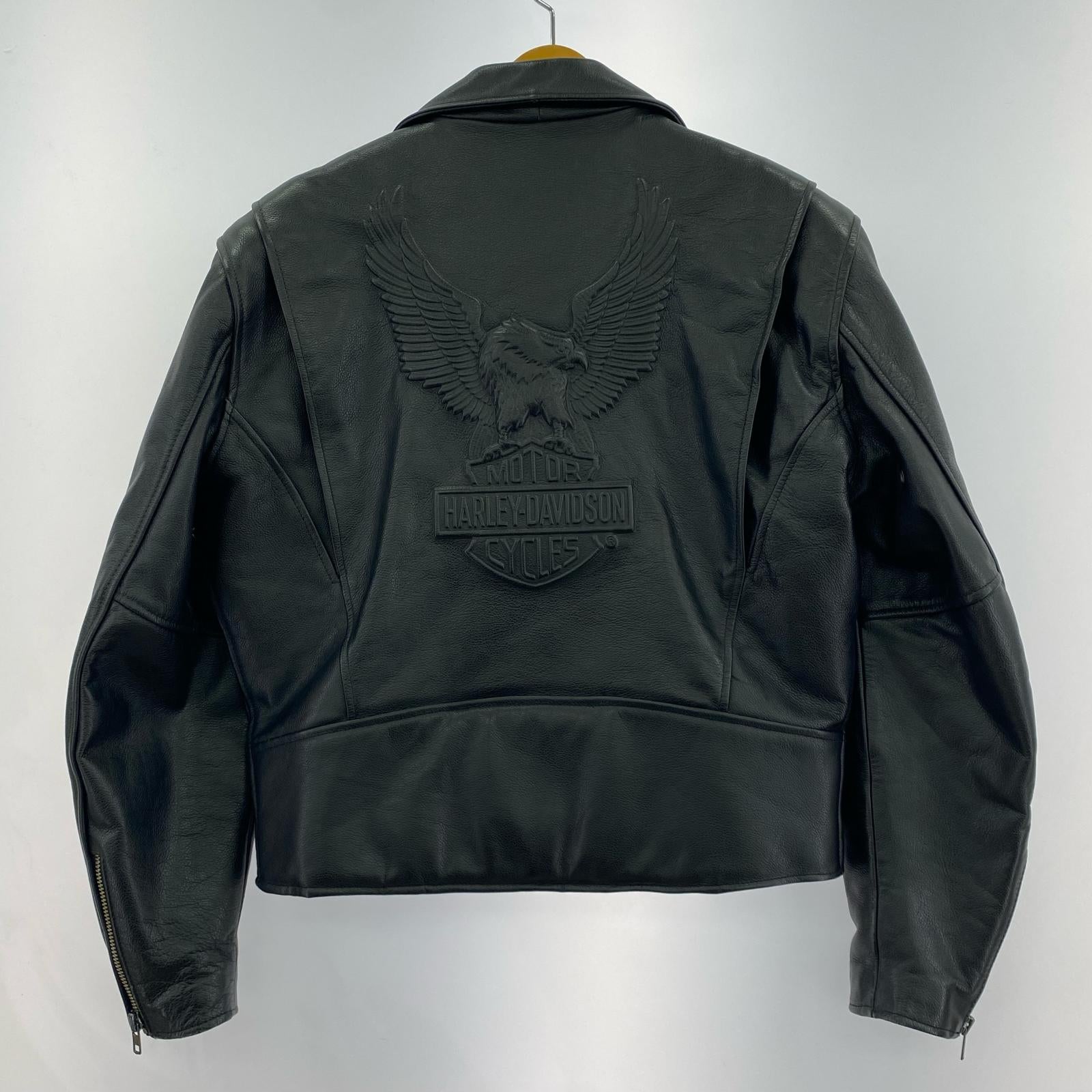 ジャケット 本革 ダブルライダース 黒 36 ブラック