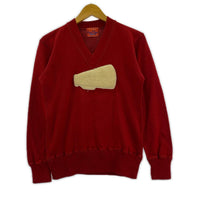 長袖Tシャツ 50s~ King O Shea Vネックカットソー 36 レッド