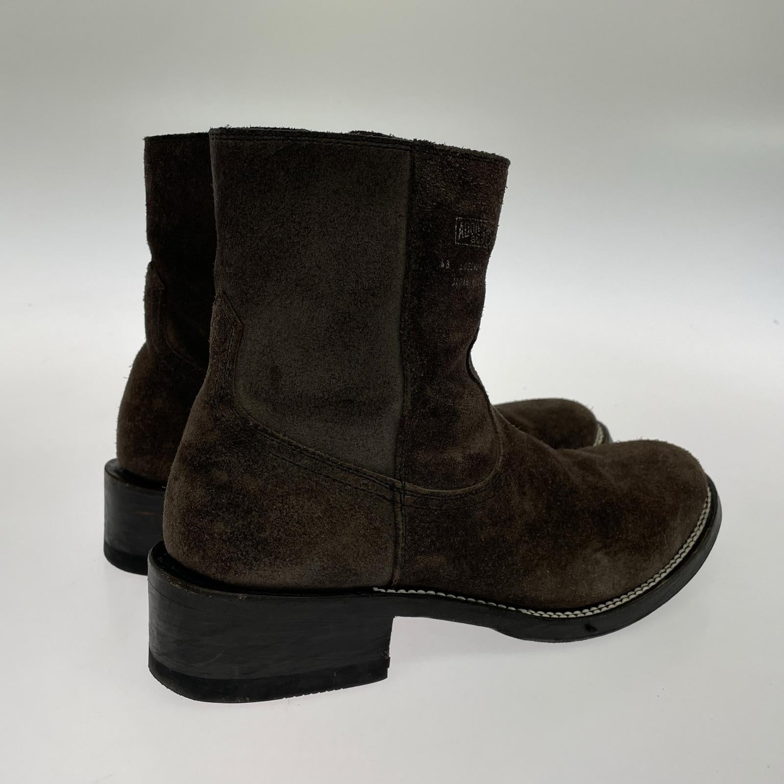 ブーツ ADDICT CLOTHES STEERSUEDE ZIP WESTERN BOOTS ブラウン