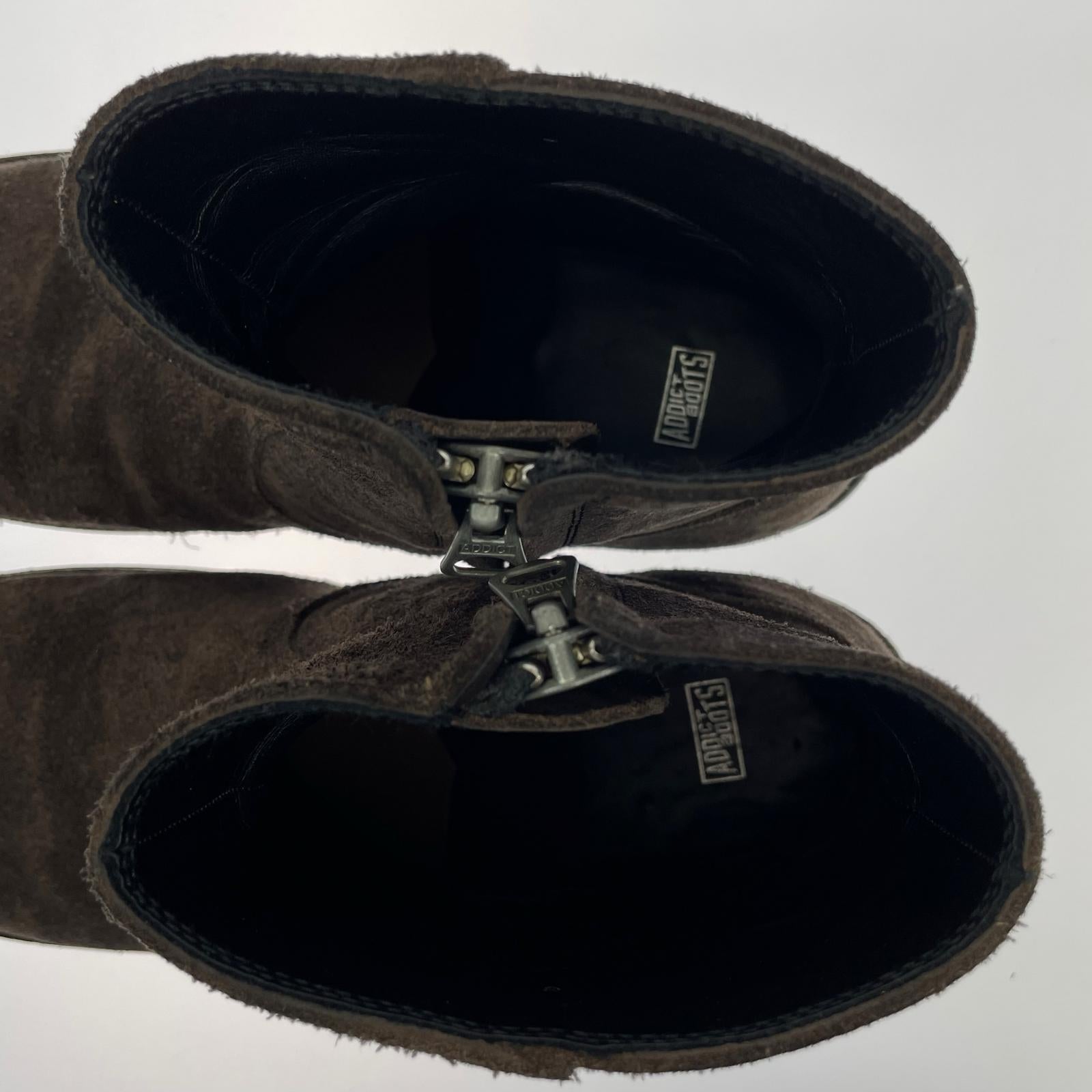ブーツ ADDICT CLOTHES STEERSUEDE ZIP WESTERN BOOTS ブラウン