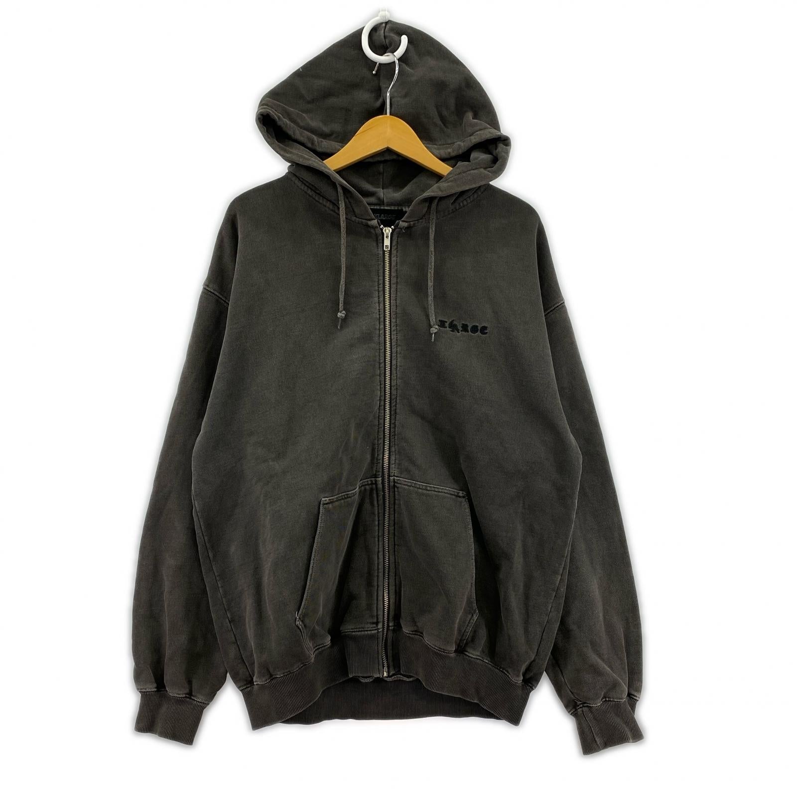 パーカー XLARGE PIGMENT DYED EMBOSS LOGO ZIP HOODED M M