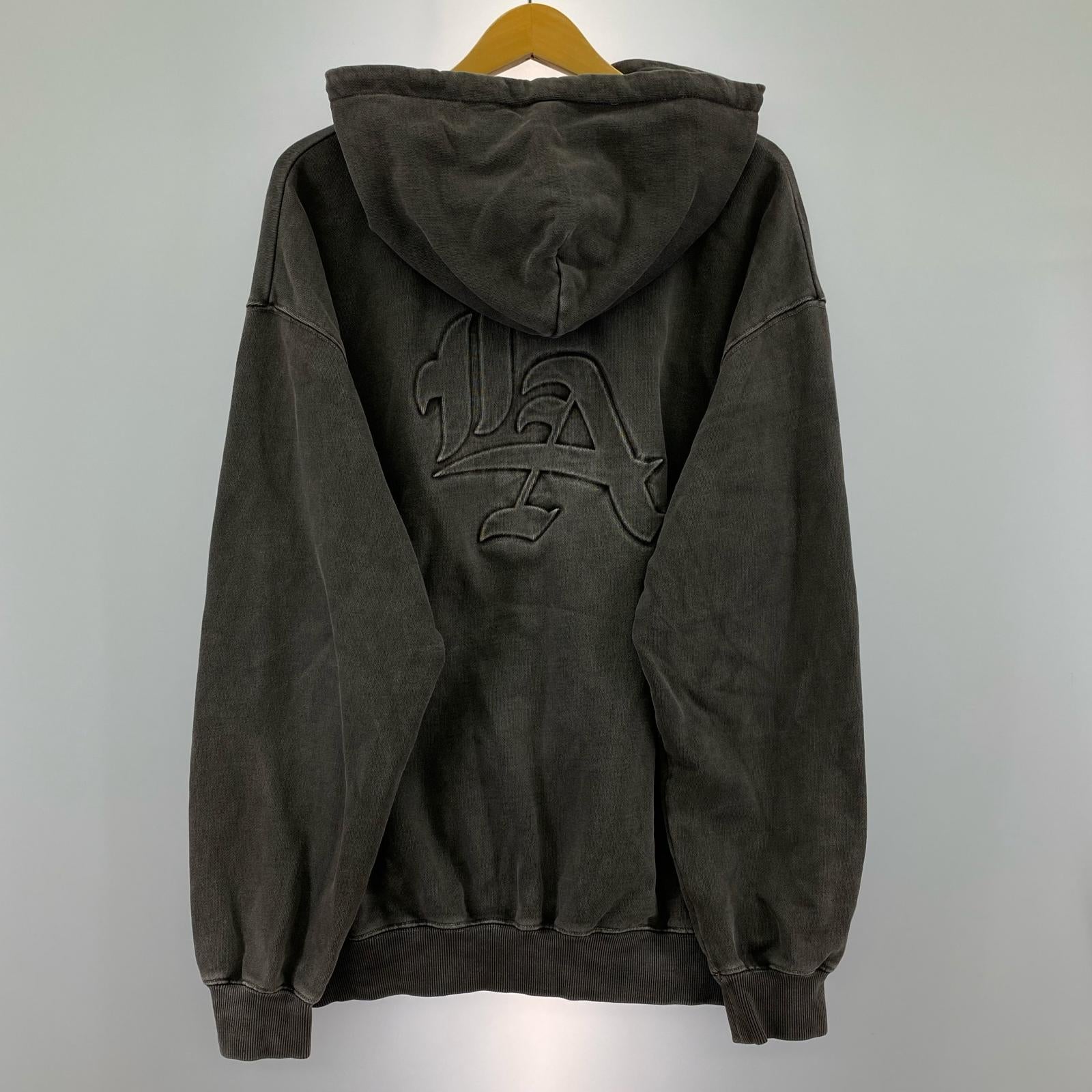 パーカー XLARGE PIGMENT DYED EMBOSS LOGO ZIP HOODED M M