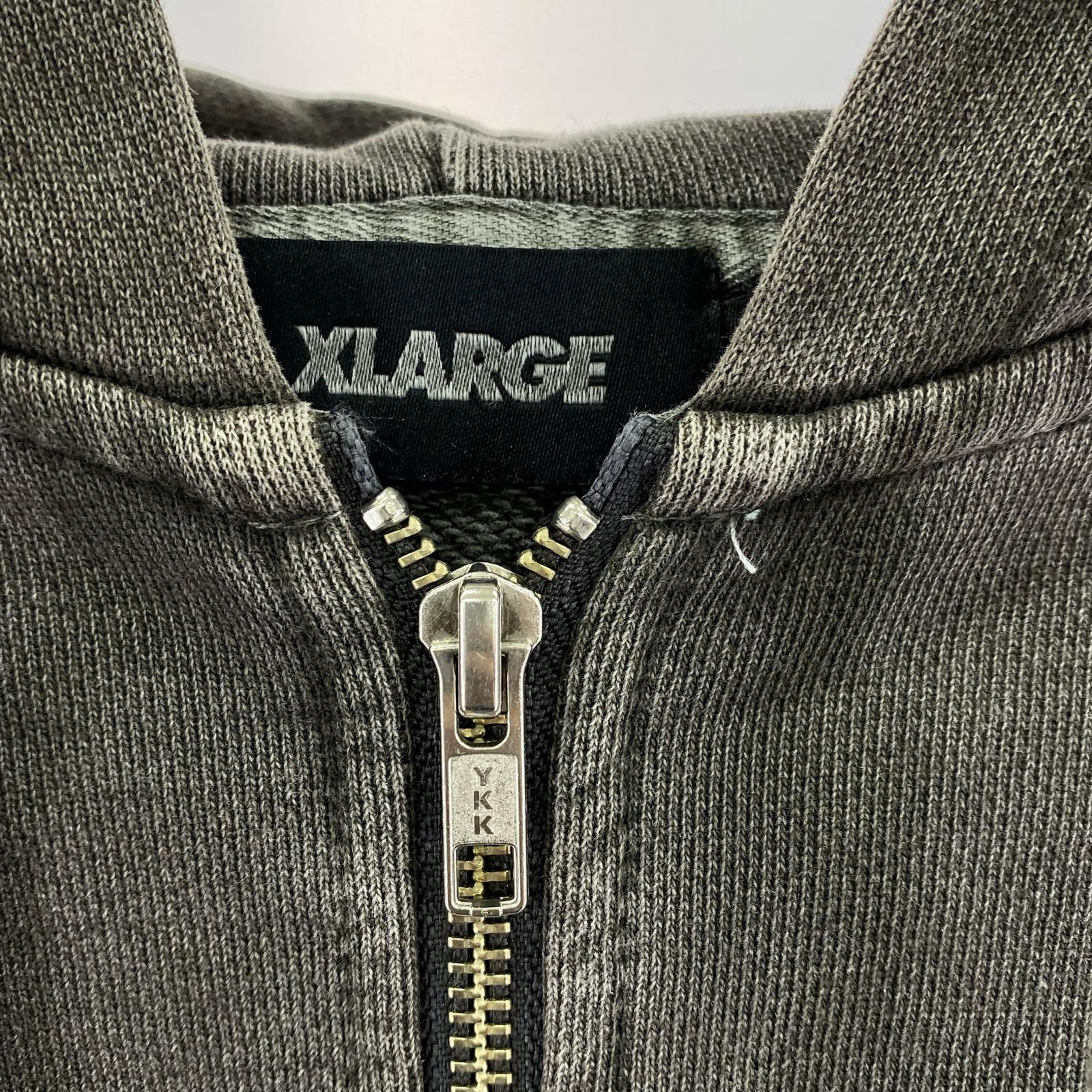 パーカー XLARGE PIGMENT DYED EMBOSS LOGO ZIP HOODED M M