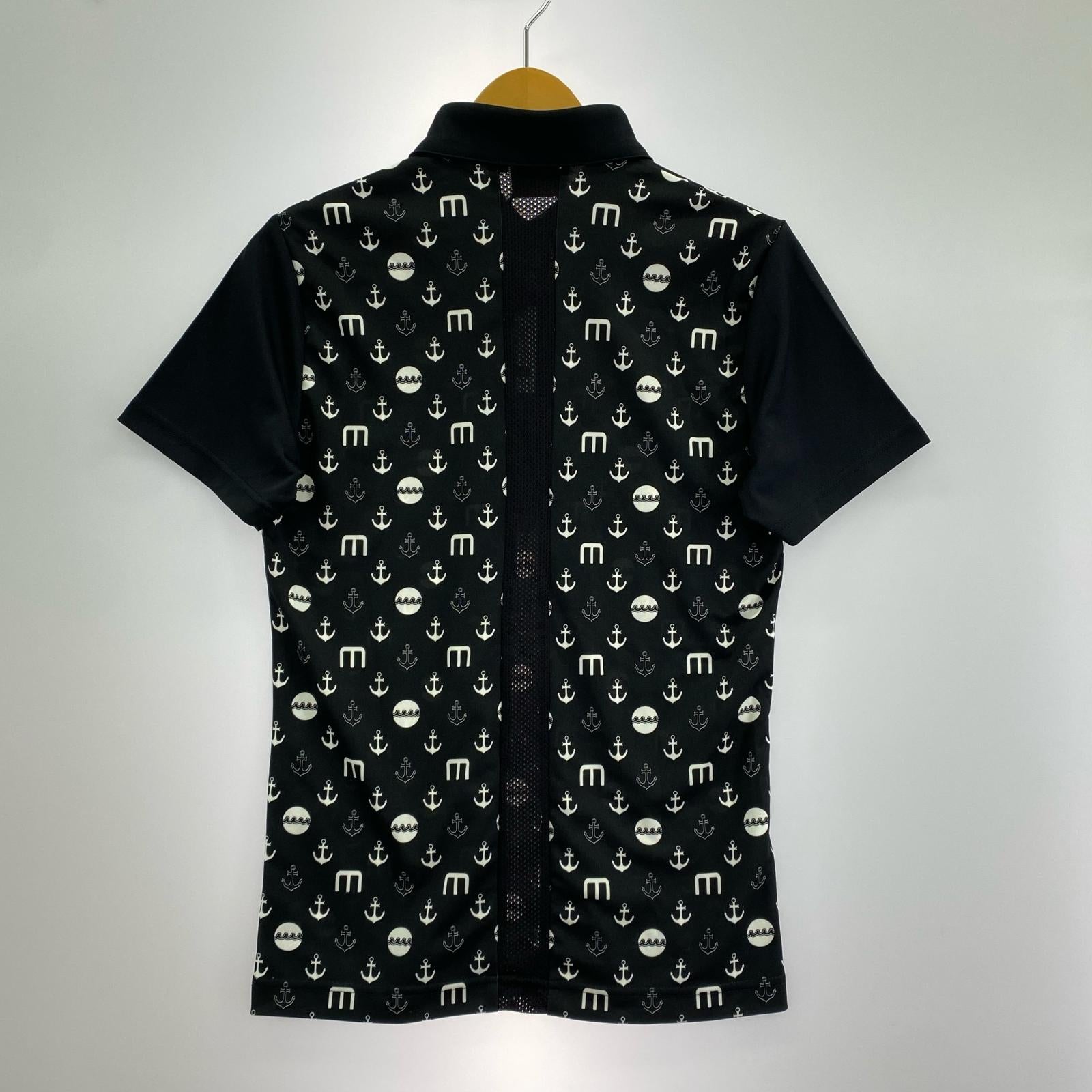 半袖Tシャツ muta ☆総柄ポロシャツ/O ブラック
