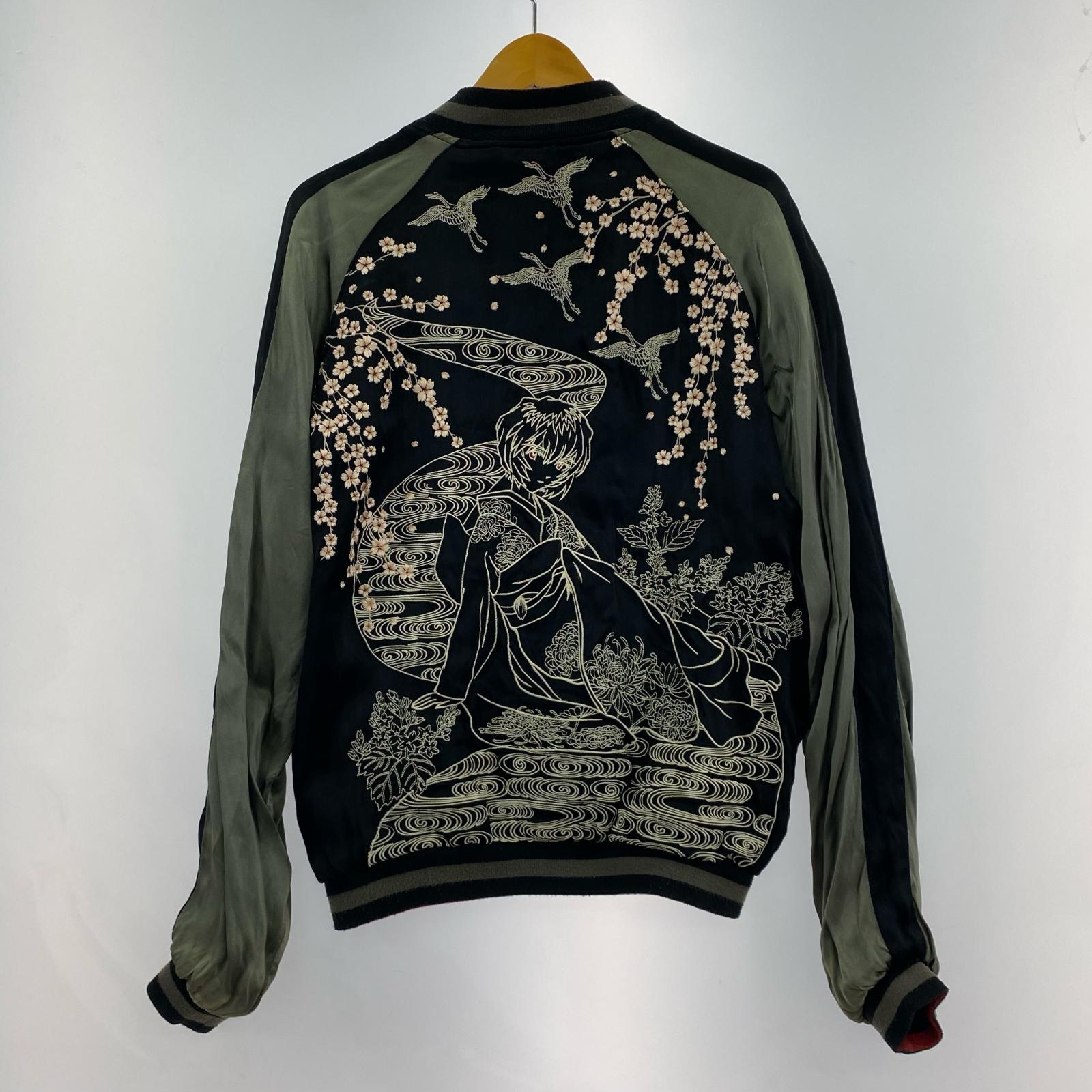 ジャケット 錦×エヴァンゲリオン 初号機 スカジャン ブラック/レッド M