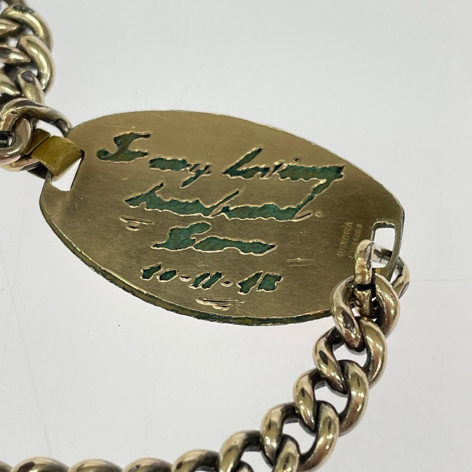 ブレスレット DOG-TAG シルバー刻印 ゴールド