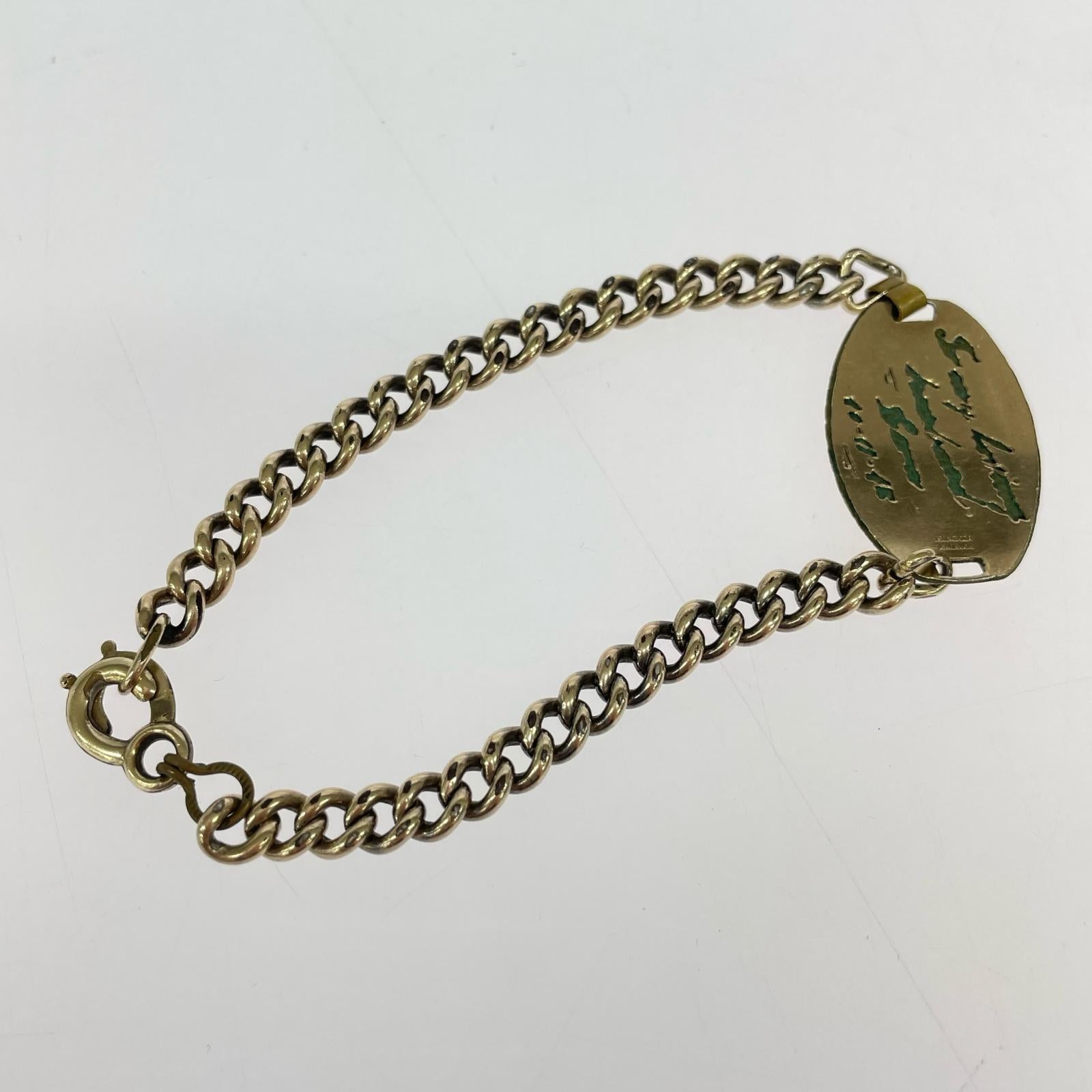 ブレスレット DOG-TAG シルバー刻印 ゴールド