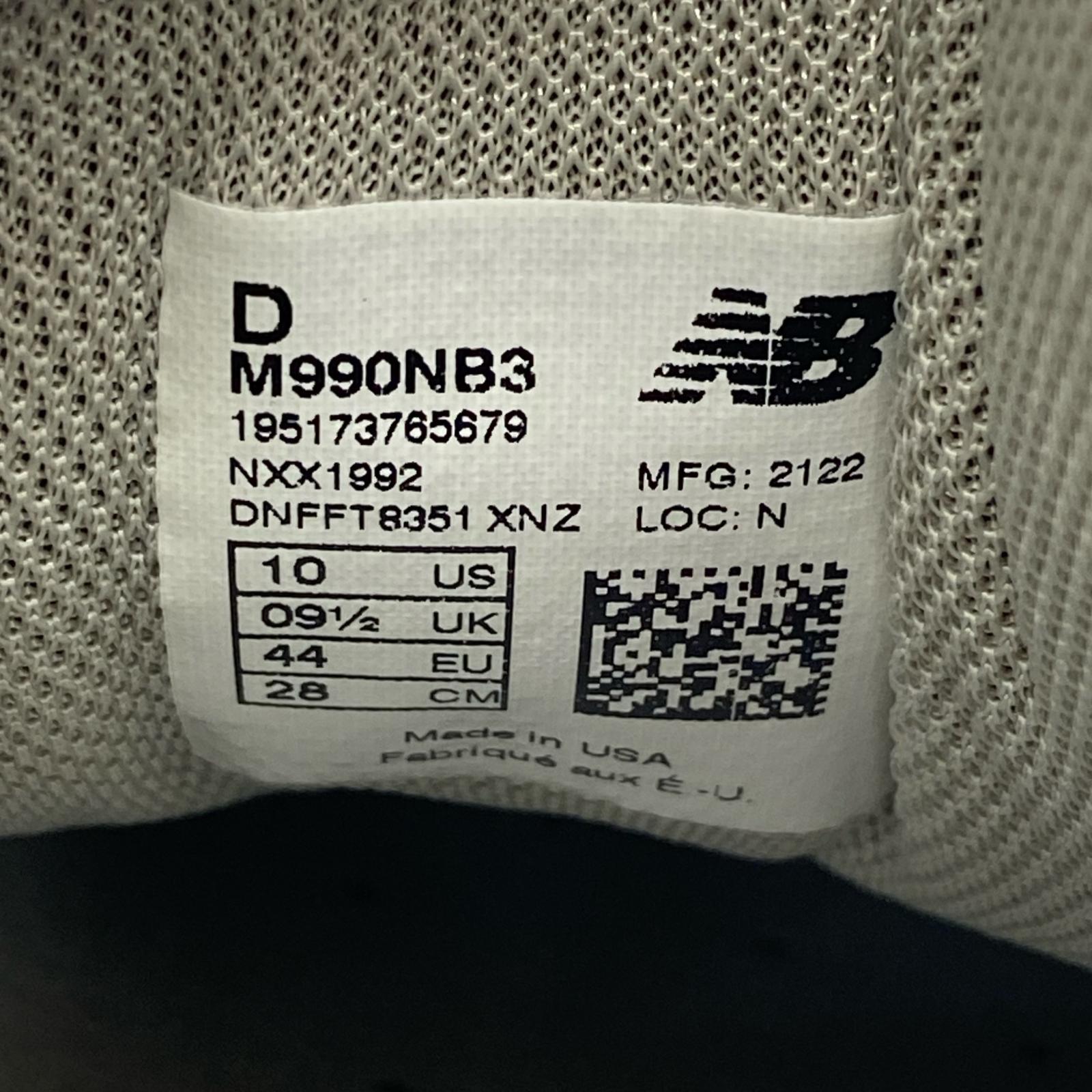 スニーカー NEW BALANCE USA製 990V3 M990NB3 28.0cm 紺 28cm (US10 UK9 1/2 EU46) ネイビー