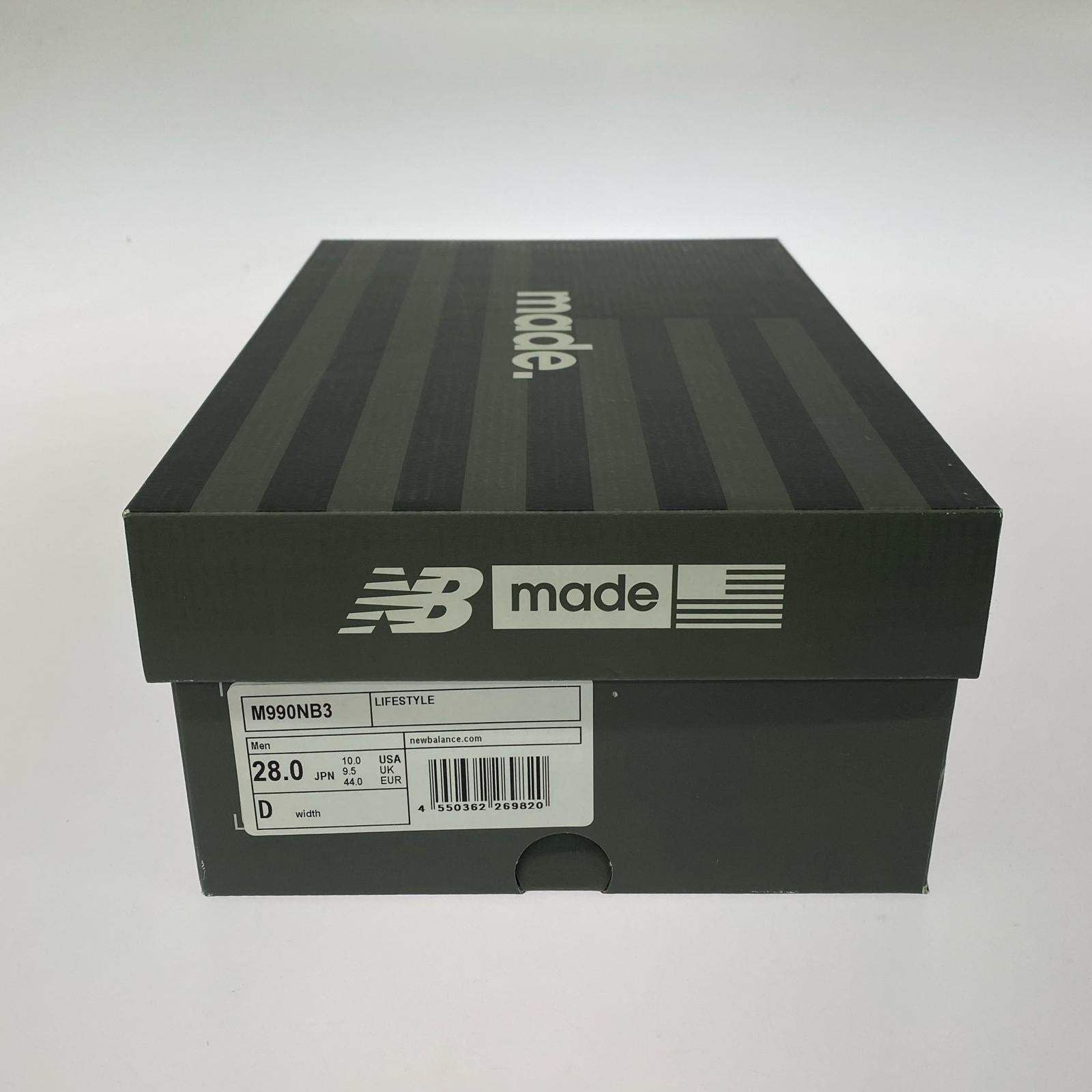 スニーカー NEW BALANCE USA製 990V3 M990NB3 28.0cm 紺 28cm (US10 UK9 1/2 EU46) ネイビー