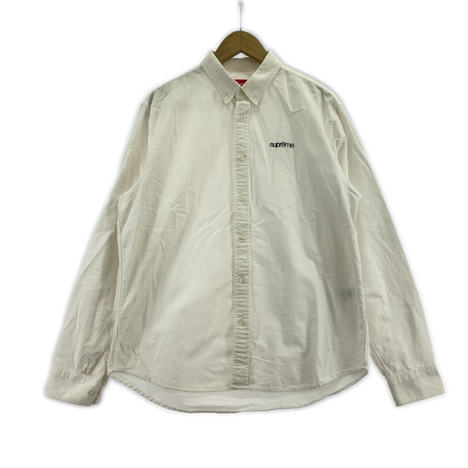 長袖シャツ Washed Twill Shirt 白 M ホワイト