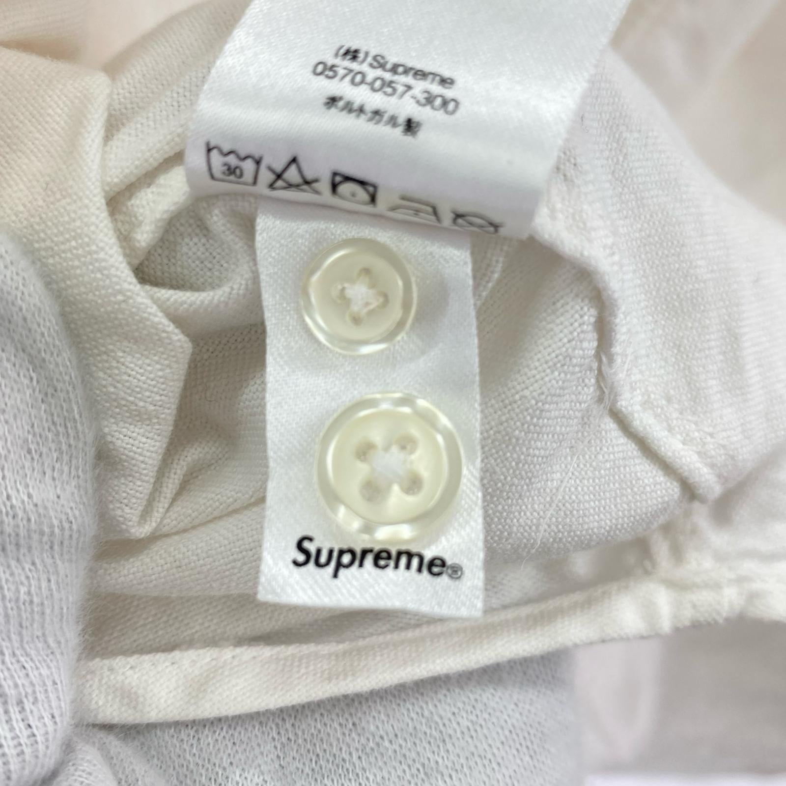 長袖シャツ Washed Twill Shirt 白 M ホワイト