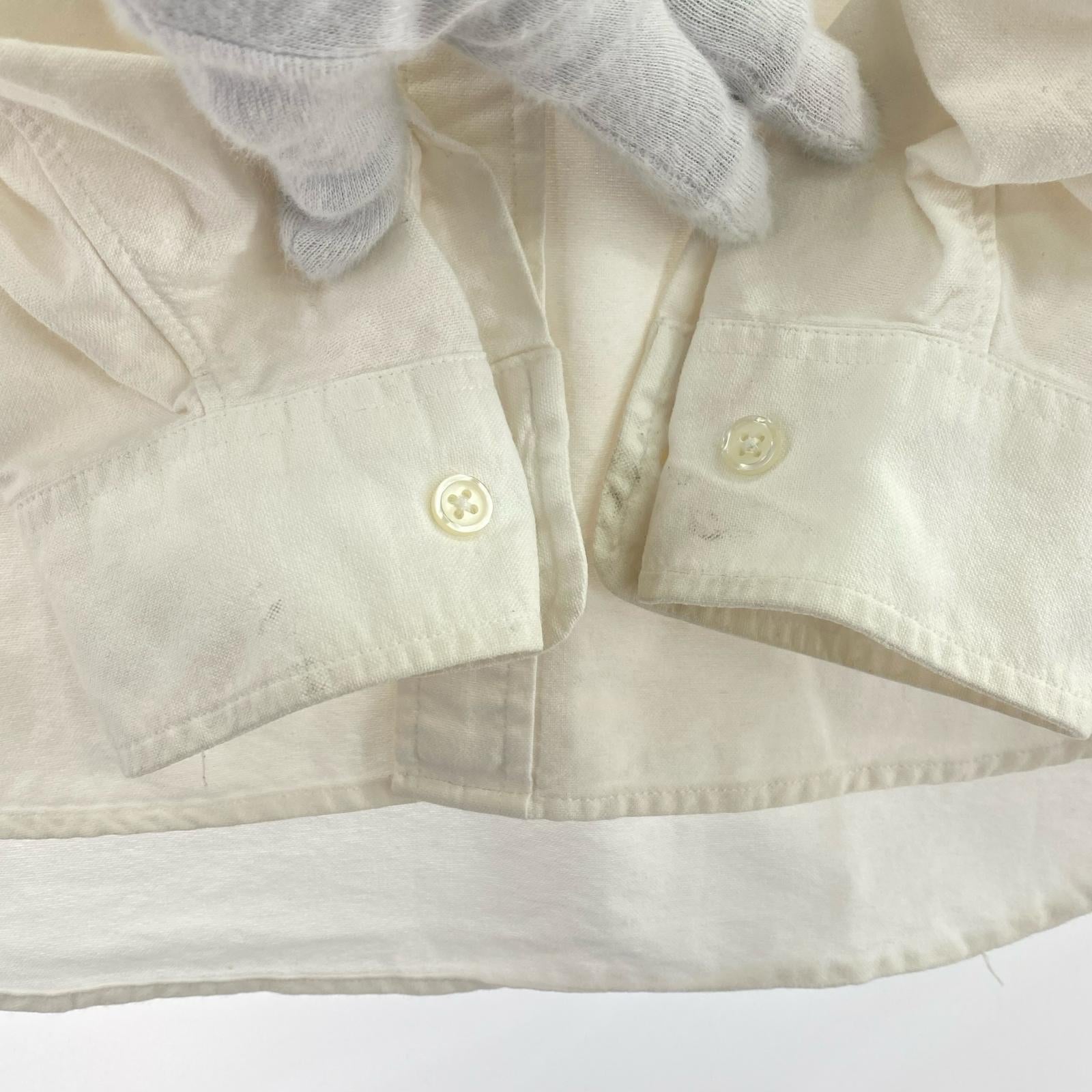 長袖シャツ Washed Twill Shirt 白 M ホワイト