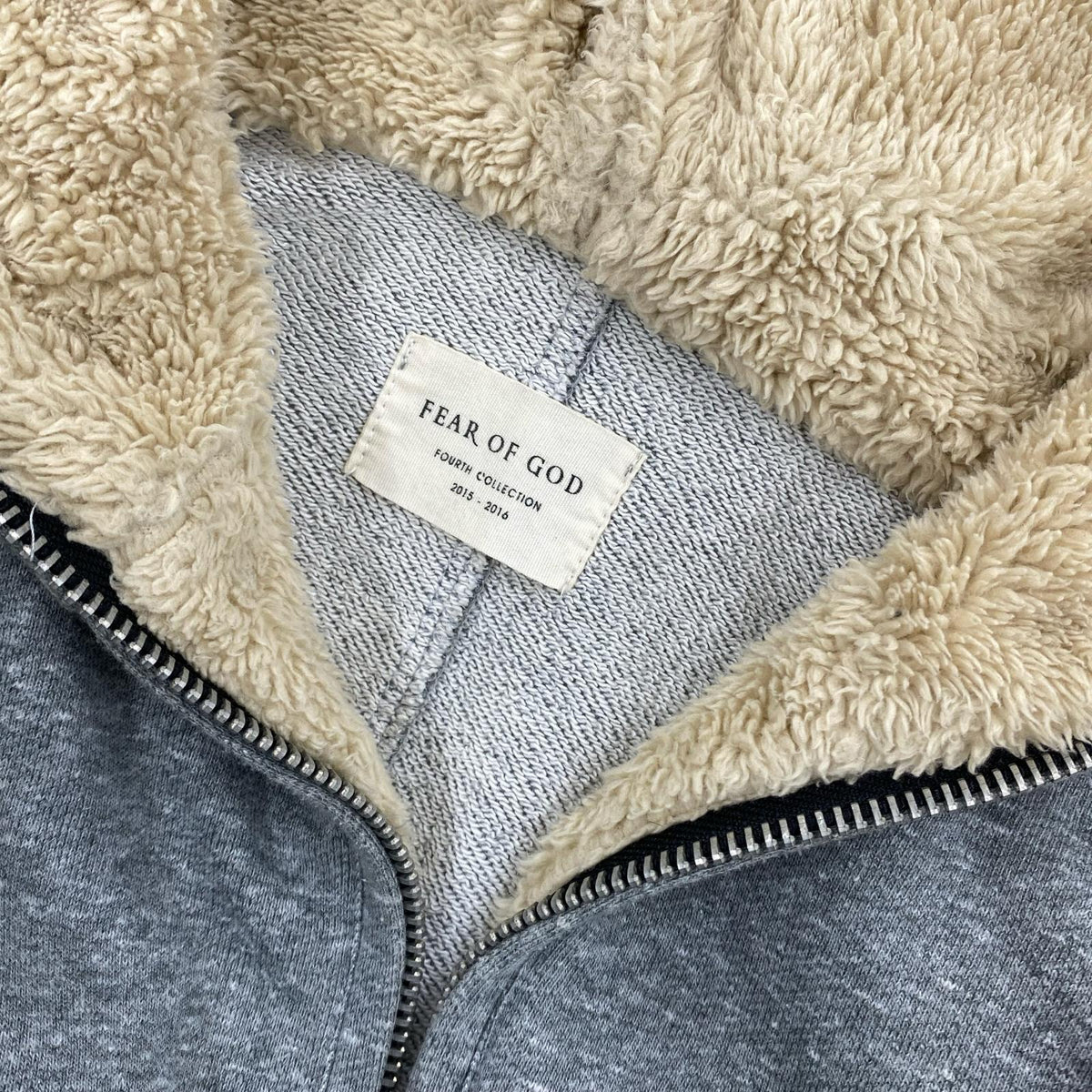 パーカー FEAR OF GOD FOURTH COLLECTION ボアハーフジップパーカー グレー S グレー