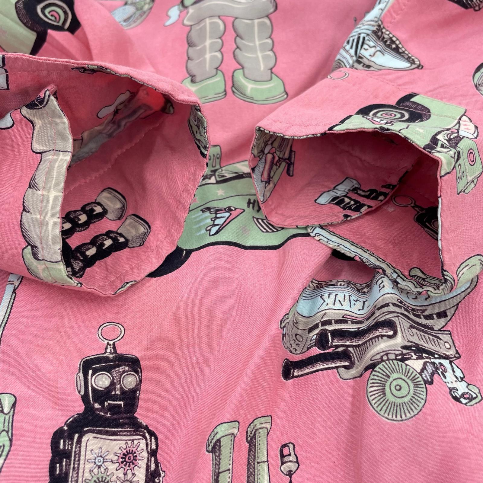 長袖シャツ 80s HYSTERIC GLAMOUR ヒスママタグ ロボット柄 レーヨンシャツ ピンク