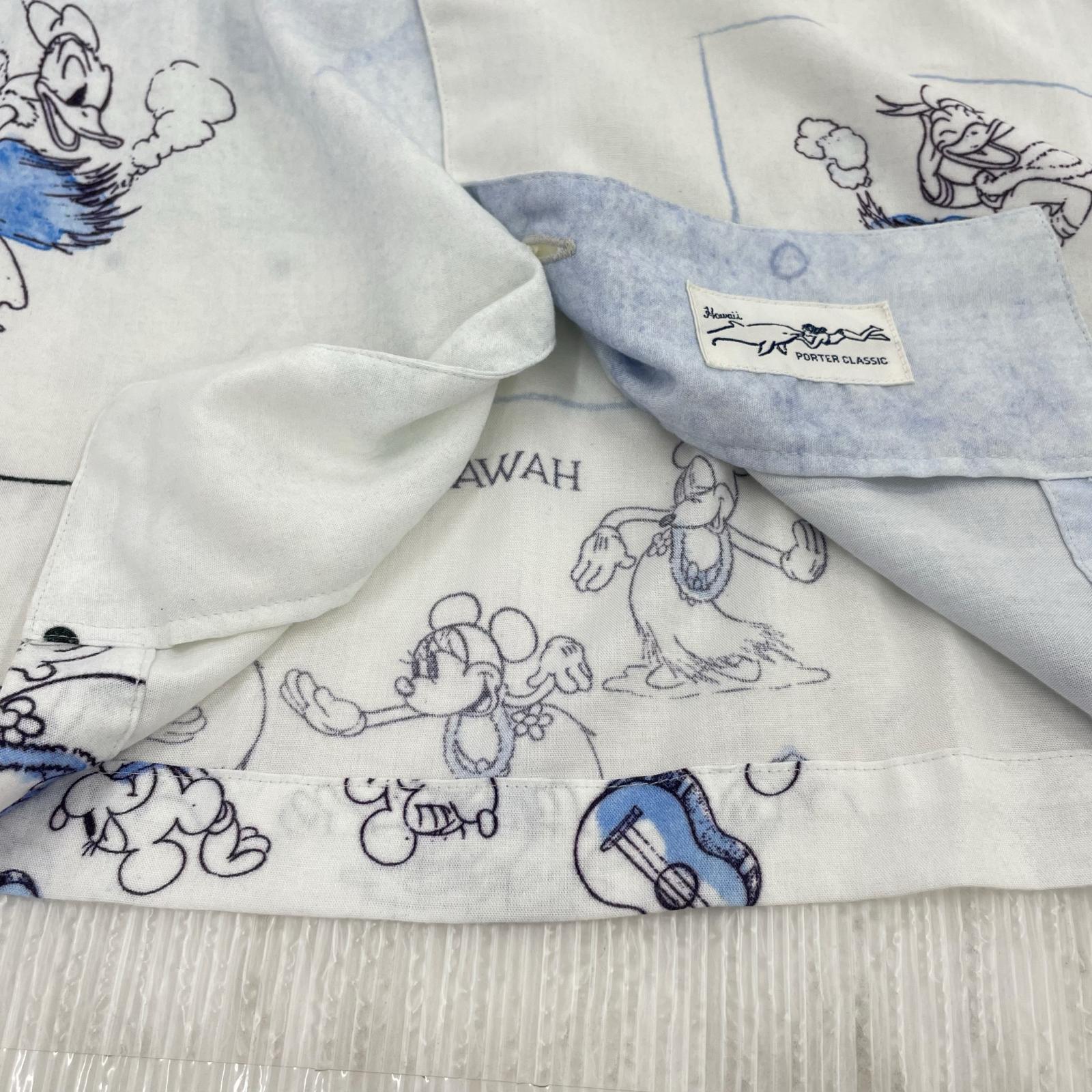半袖シャツ Porter Classic Disney Mickey レーヨンアロハシャツ L