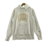 パーカー STUSSY SPORT Champion ロゴパーカー(S) ホワイト S ブラック
