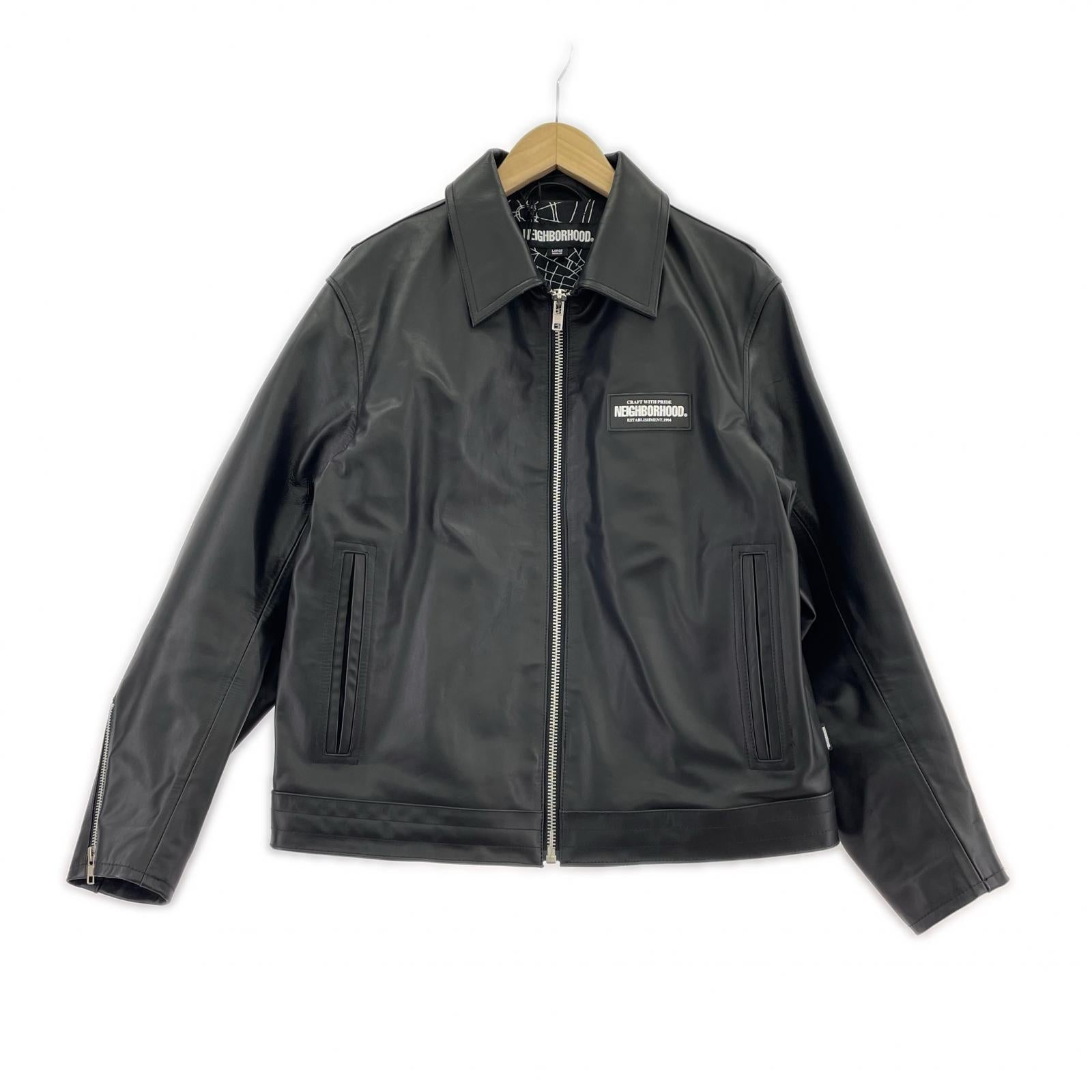 レザージャケット SINGLE LEATHER JACKET 231SZNH-JKM01 (L) L ブラック