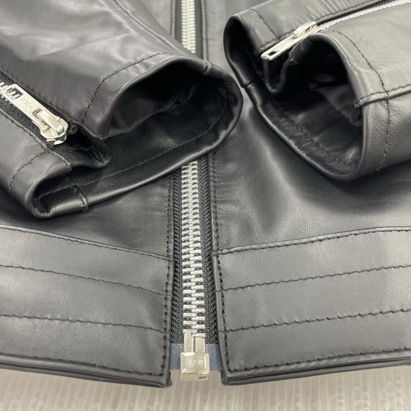 レザージャケット SINGLE LEATHER JACKET 231SZNH-JKM01 (L) L ブラック