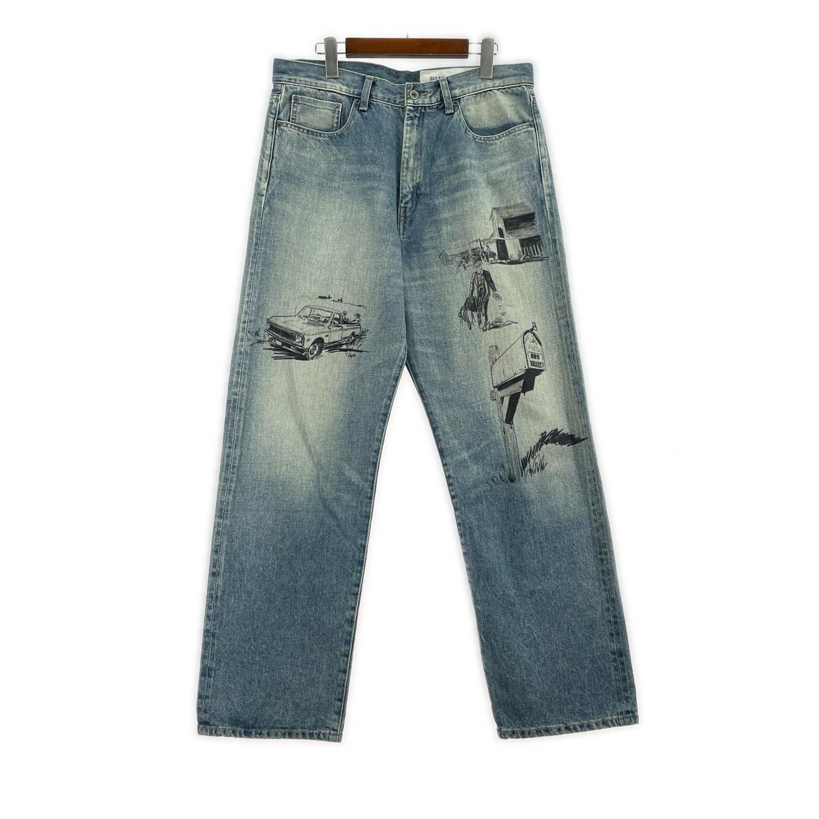デニムパンツ X OOTD . WASHED 252 DP-BASIC DENIM PANTS (L) 252SPODN-PTM01 L