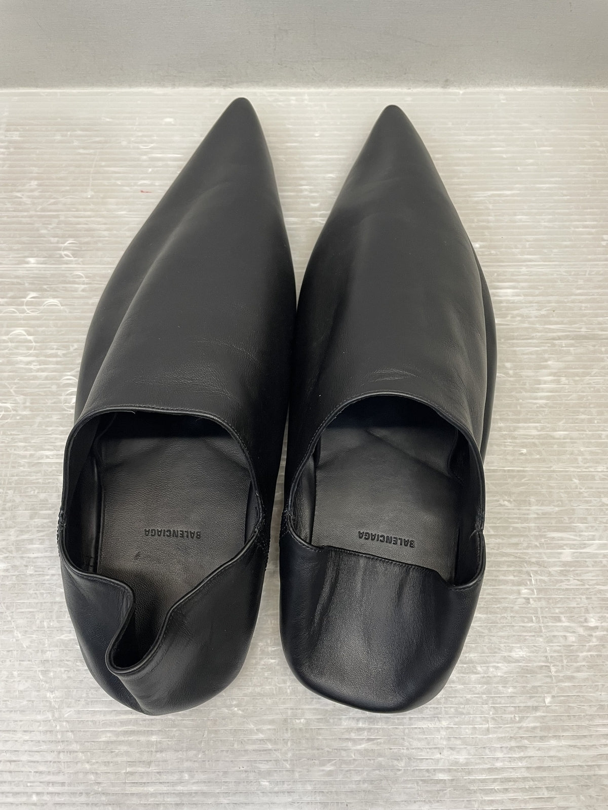 BALENCIAGA FLAT MULE SMOOTH LAMBSKIN レザーミュール 44 黒