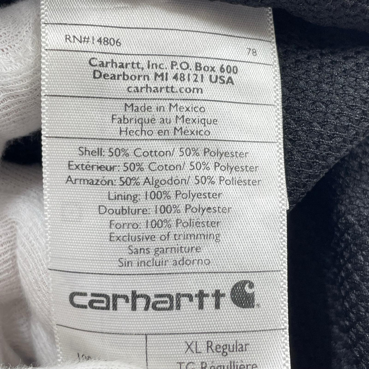 パーカー Carhartt ジップアップ パーカー ブラウン (XL) LL ブラウン