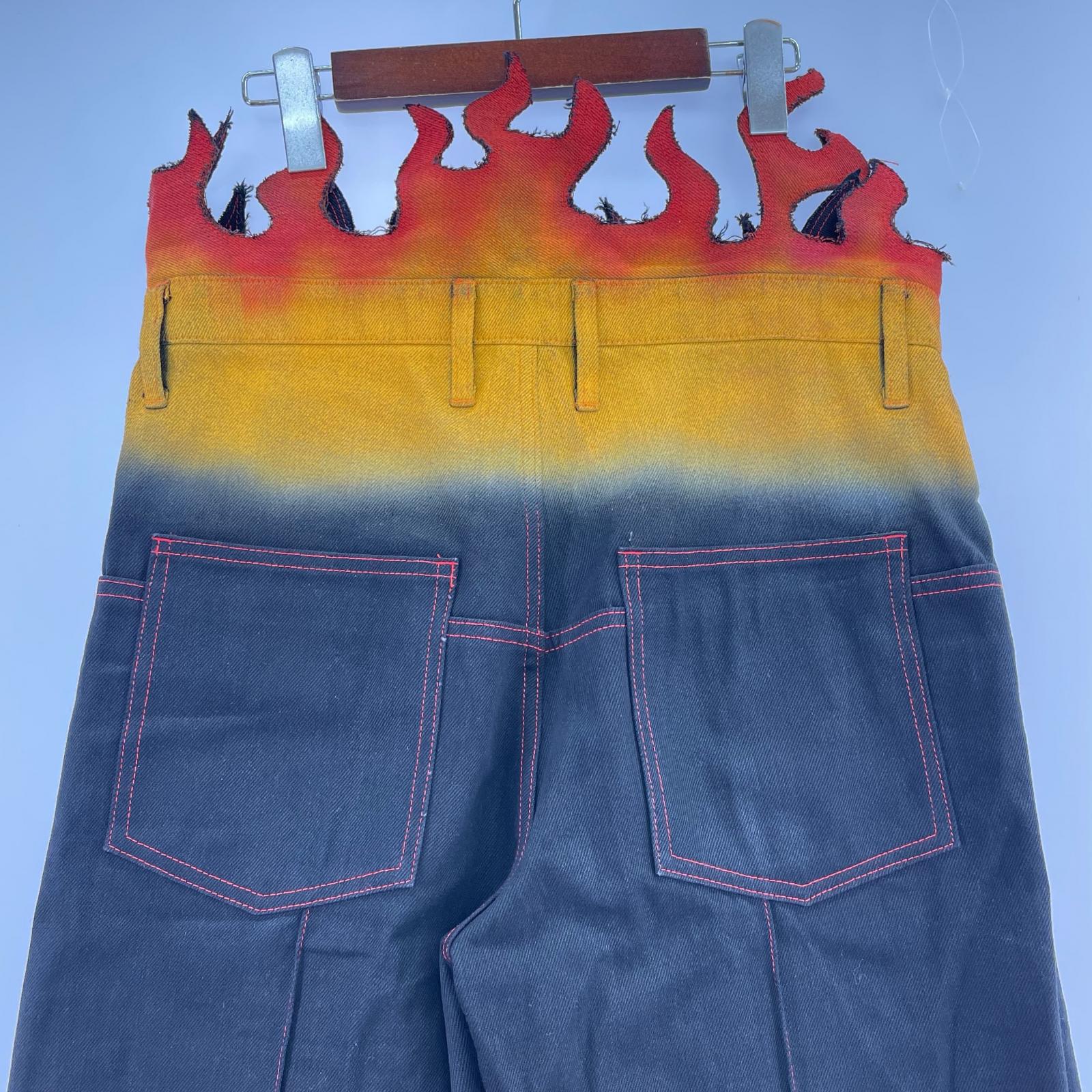 デニムパンツ TENDER PERSON Flame Denim Pants 4 ブラック