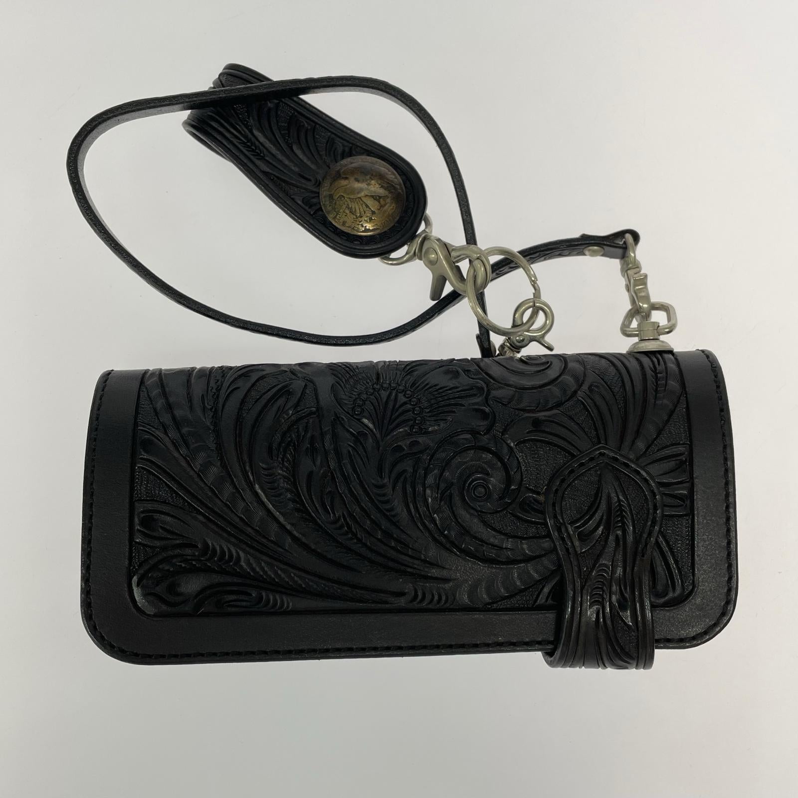 長財布 カービングウォレット 黒 ブラック