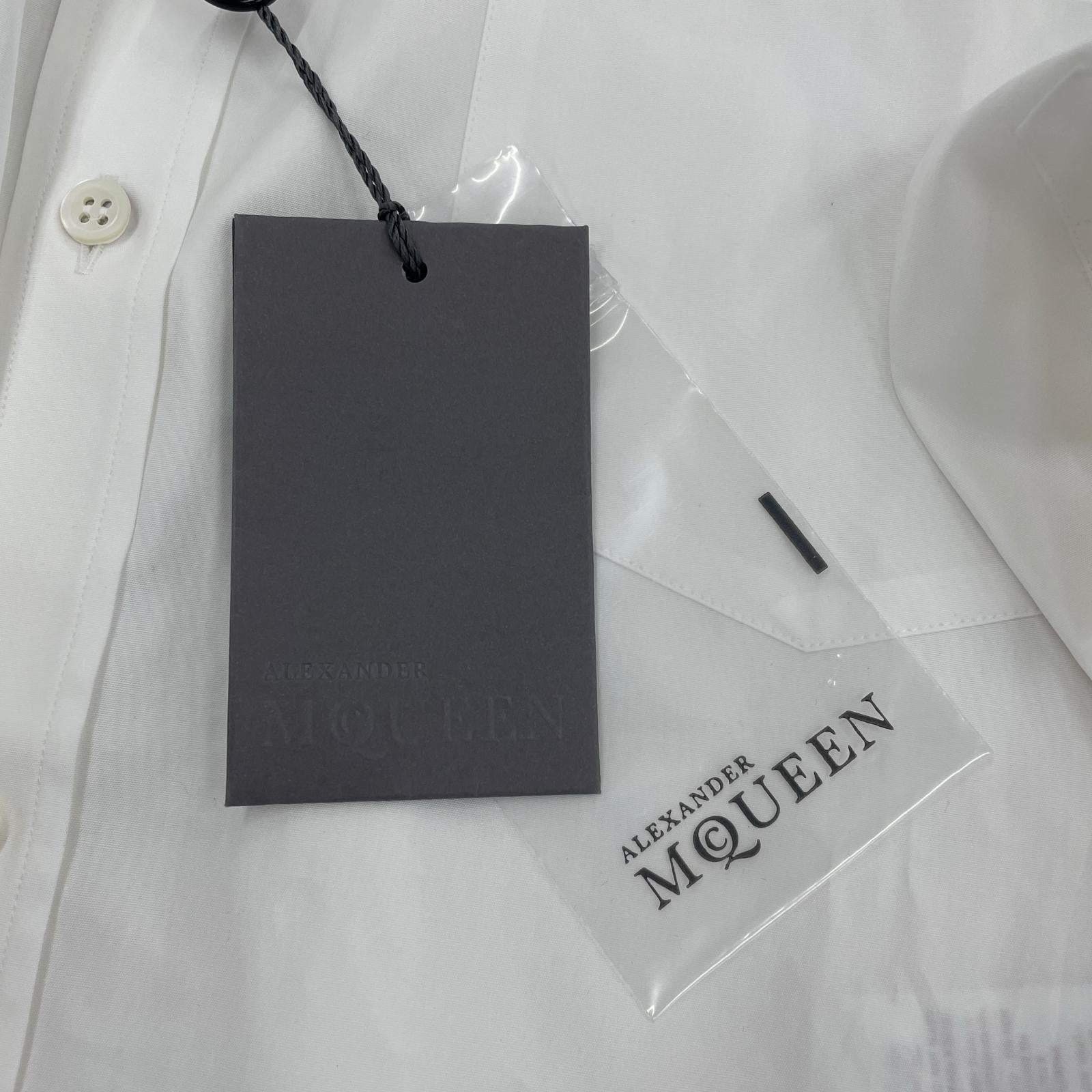 長袖シャツ Alexander McQueen 袖スカル刺繍 ドレスシャツ 44 ホワイト 44 ホワイト