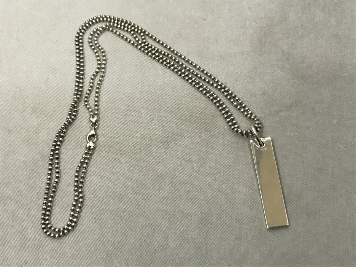 GUCCI 925 ロゴプレート/ボールチェーン ネックレス