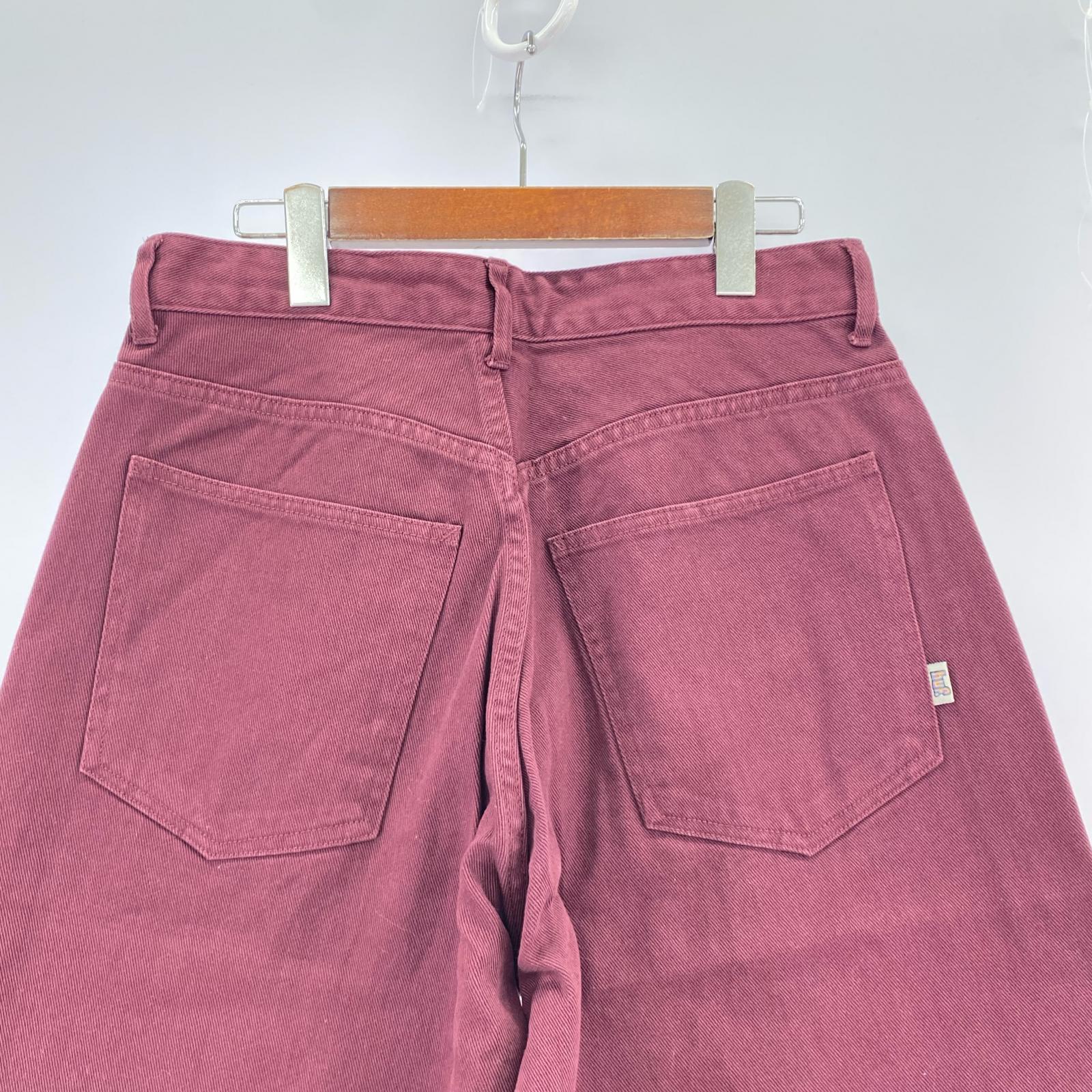 デニムパンツ CROMER バギー ワインレッド (28) 28