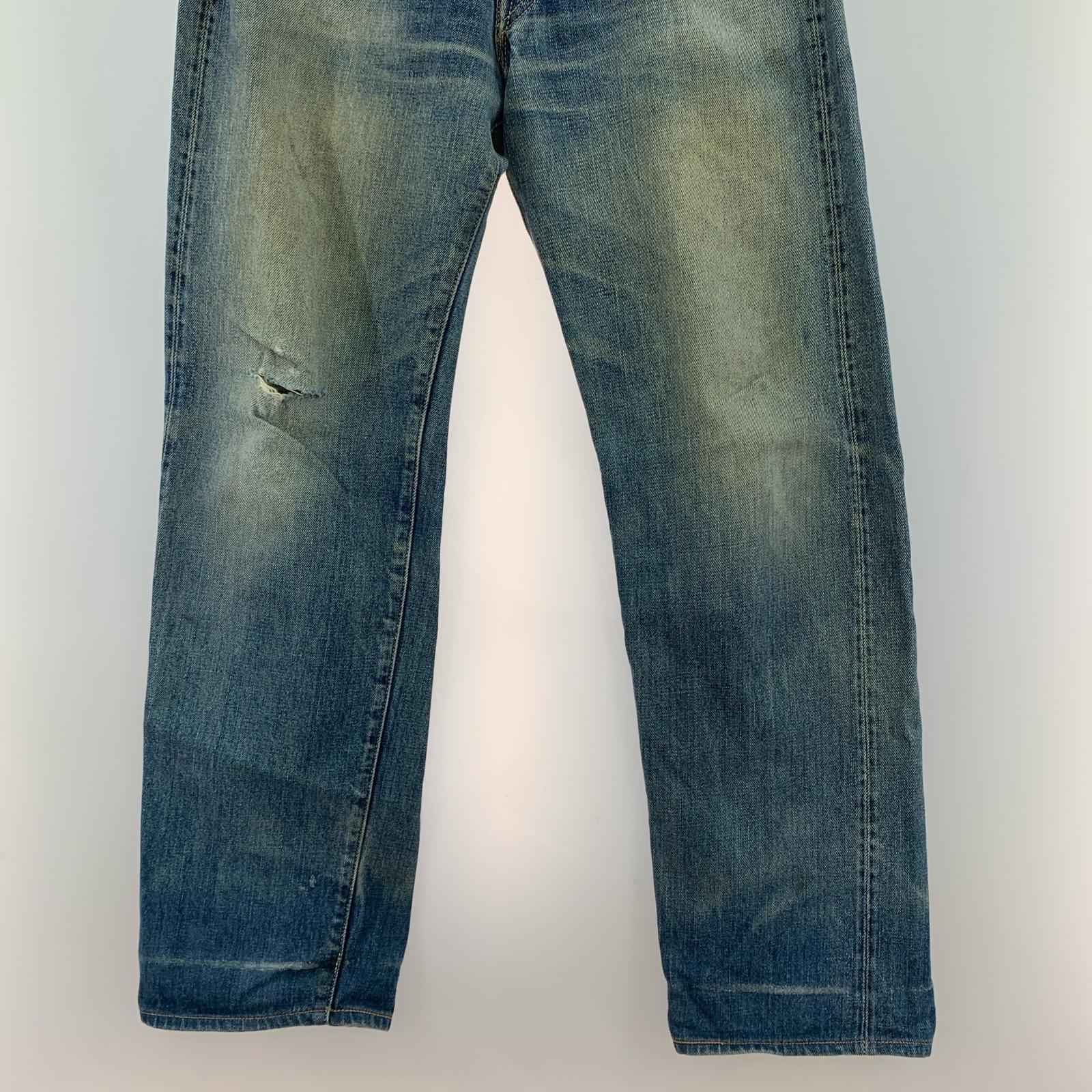 デニムパンツ 復刻 1955年モデル ボタンフライ (W32 L36) 表記 32 ブルー