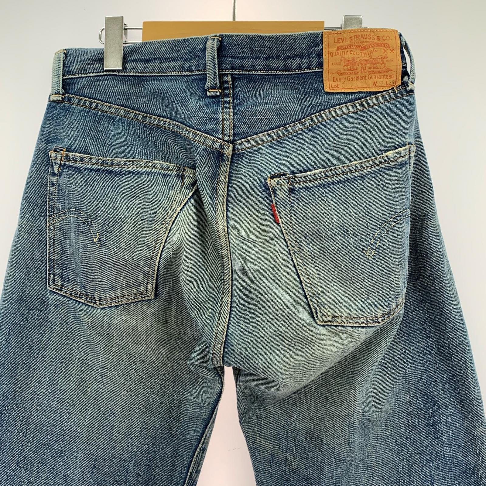 デニムパンツ 復刻 1955年モデル ボタンフライ (W32 L36) 表記 32 ブルー