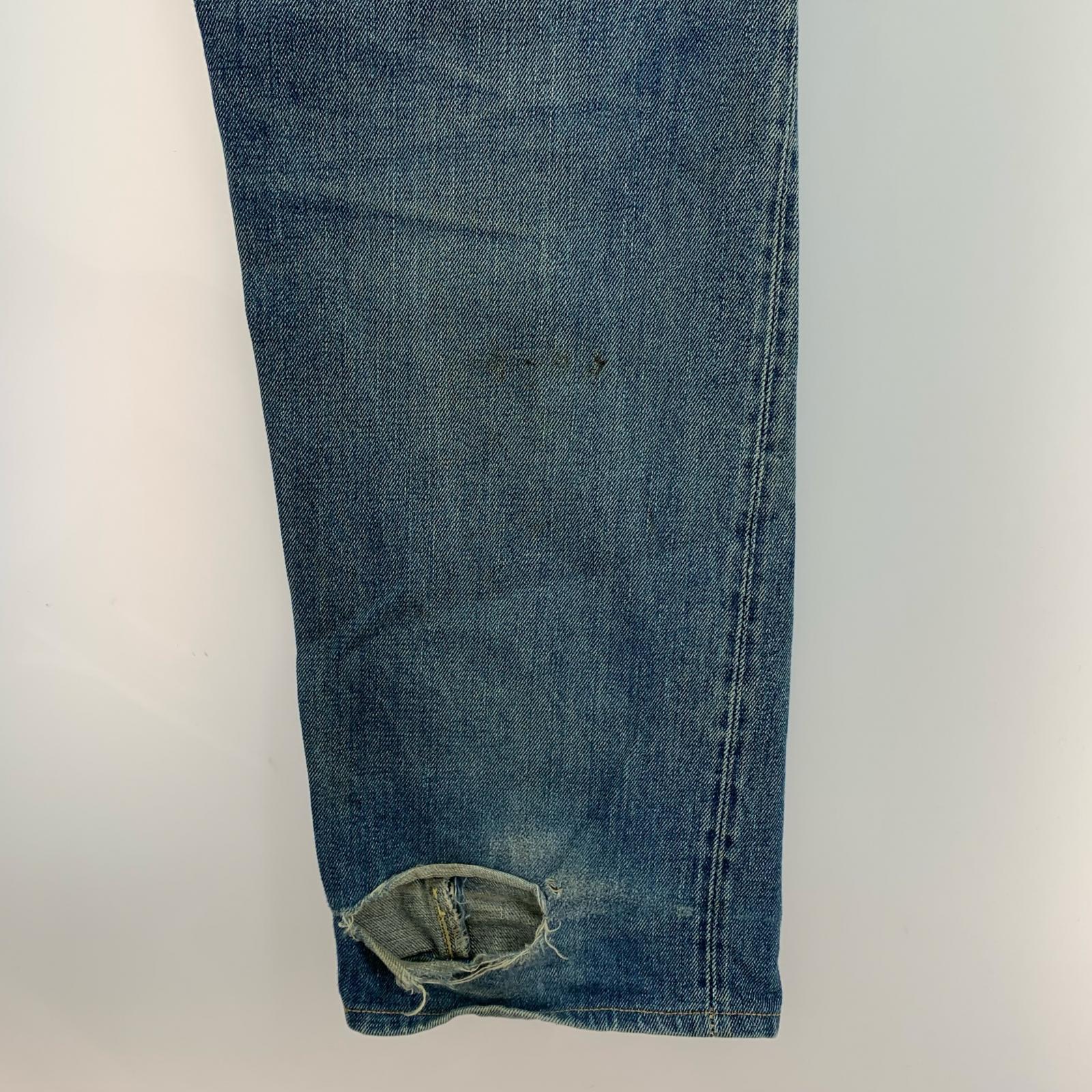 デニムパンツ 復刻 1955年モデル ボタンフライ (W32 L36) 表記 32 ブルー