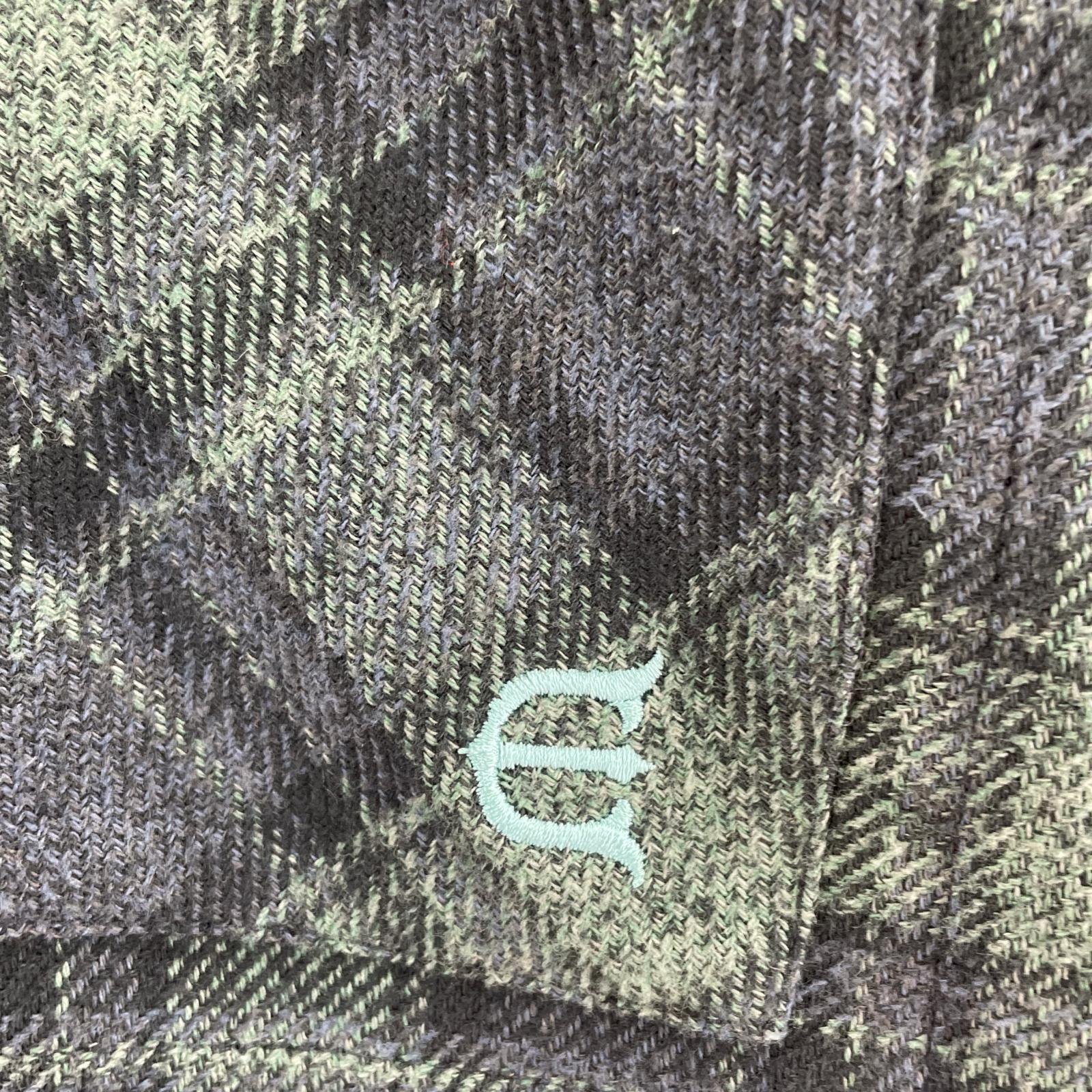 長袖シャツ ネルシャツ L グリーン