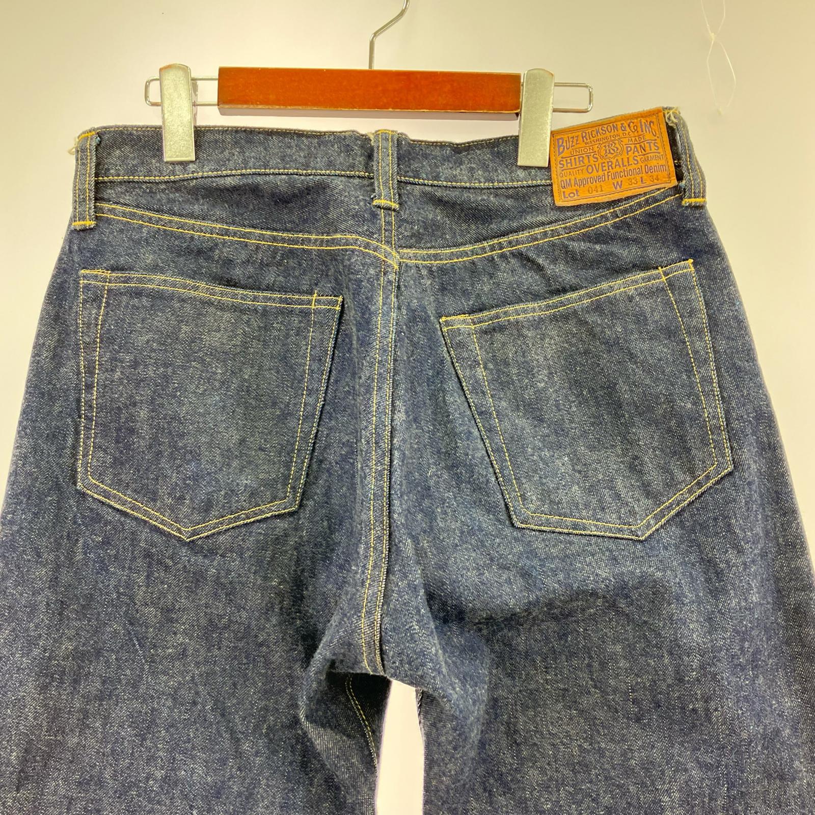 デニムパンツ Lot 041/大戦モデル/W33 L34 33 ネイビー