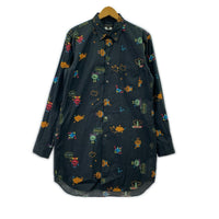 長袖シャツ COMME des GARCONS HOMME PLUS 24ss 刺繍プリント ロングシャツ S ブラック S ブラック
