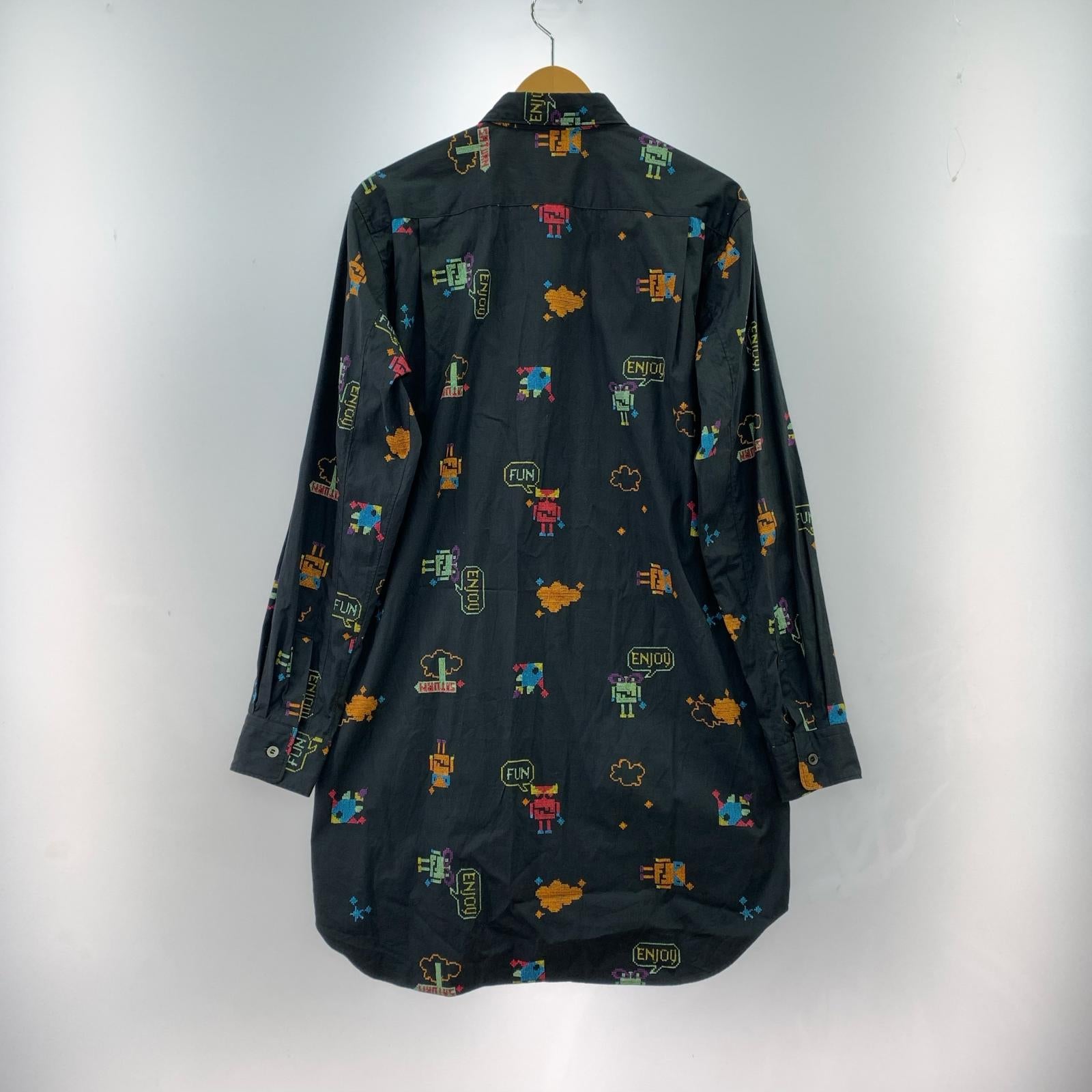 長袖シャツ COMME des GARCONS HOMME PLUS 24ss 刺繍プリント ロングシャツ S ブラック S ブラック