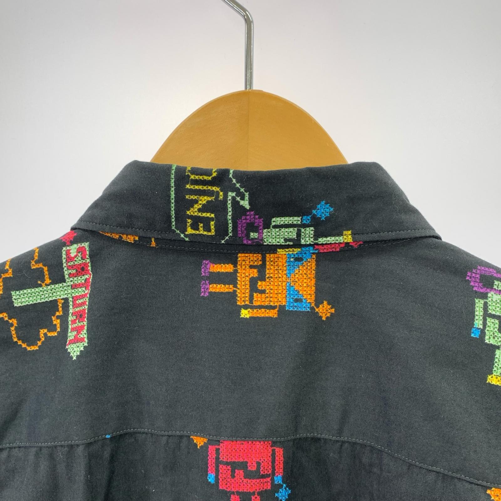 長袖シャツ COMME des GARCONS HOMME PLUS 24ss 刺繍プリント ロングシャツ S ブラック S ブラック