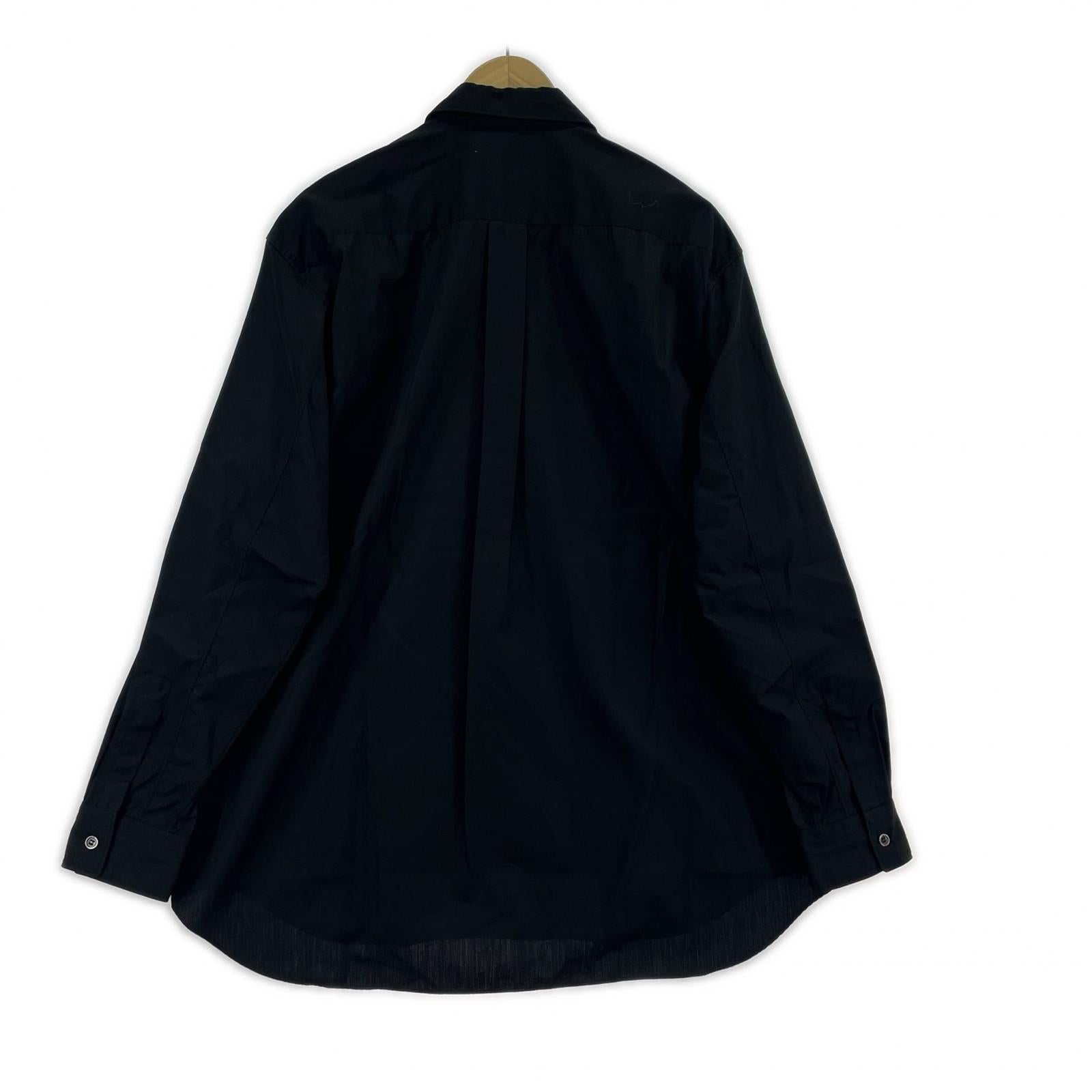 長袖シャツ BLACK COMME des GARCONS 襟デザインブロードシャツ M ブラック M ブラック